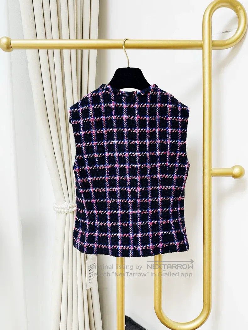 Chanel Chanel 24P purple plaid tweed vest Size XXS / US 00 / IT 34 - 2 Thumbnail