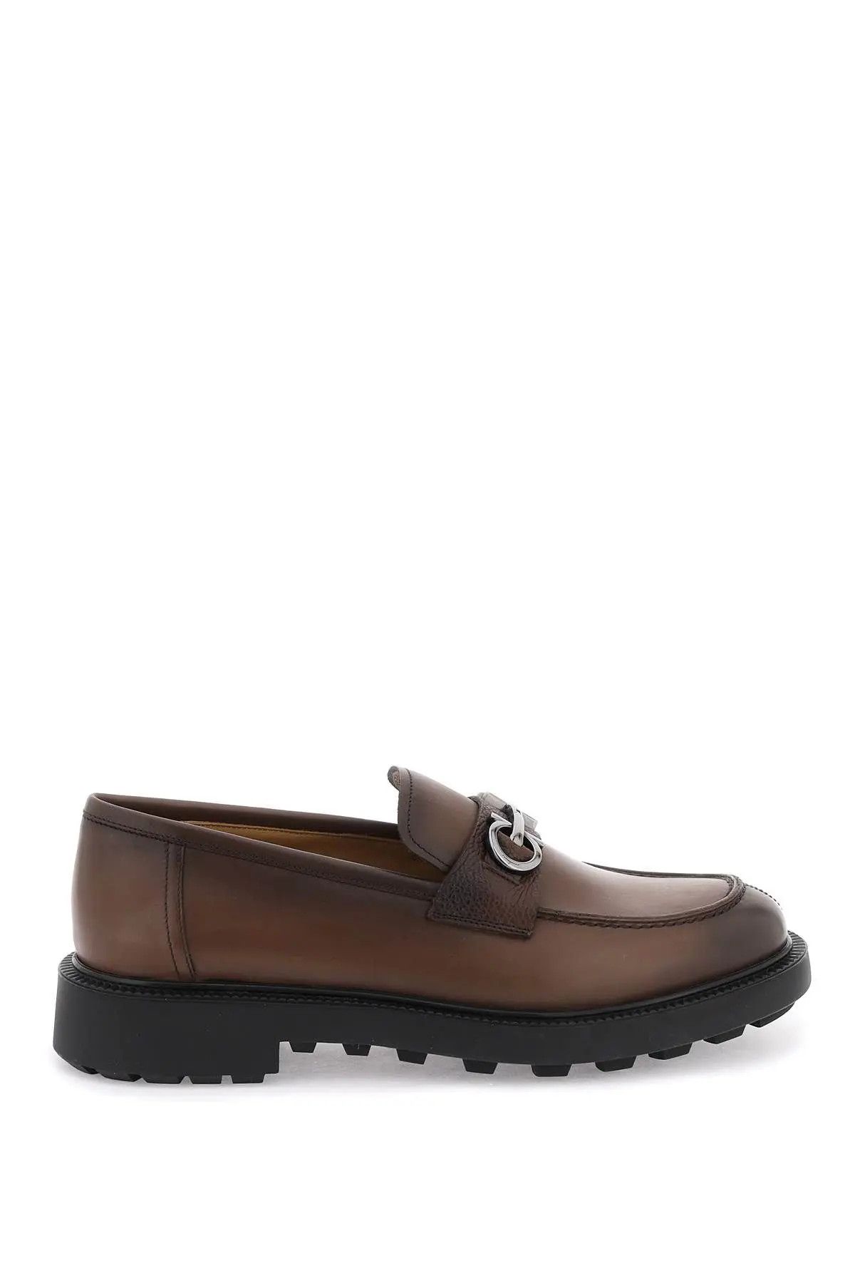image of Salvatore Ferragamo O1S22I1N0324 Gancini Loafers In Brown, Men's (Size 7)