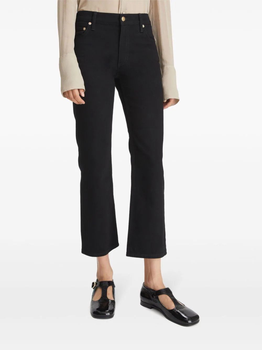 Tory Burch o1s22i1n1024 Low-Waisted Kick Flare Jeans in Black Size 26" / US 2 / IT 38 - 4 Thumbnail