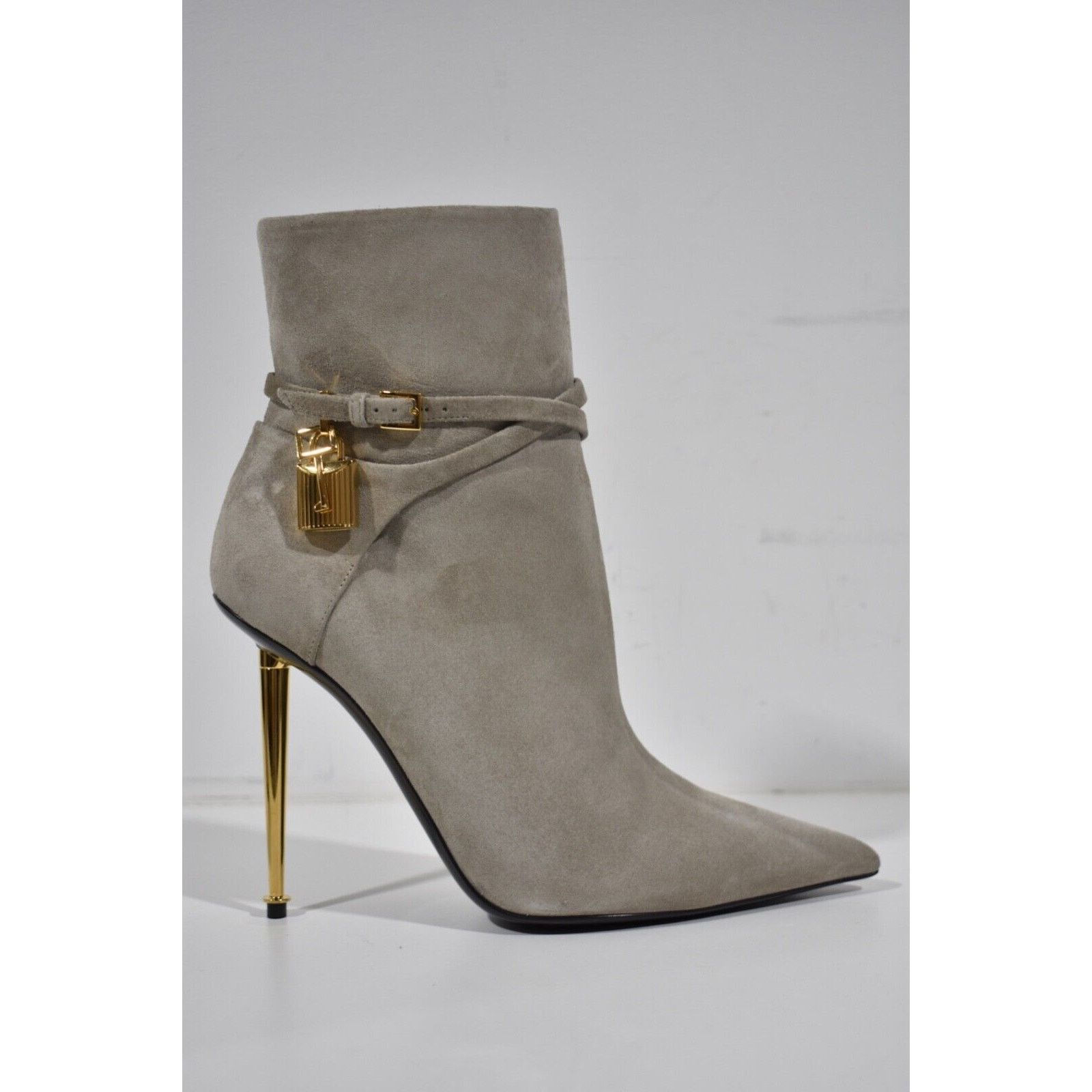 Tom Ford Padlock 105mm Suede Ankle Strap Pointed Toe Heel Bootie 41 Size US 11 / IT 41 - 2 Thumbnail