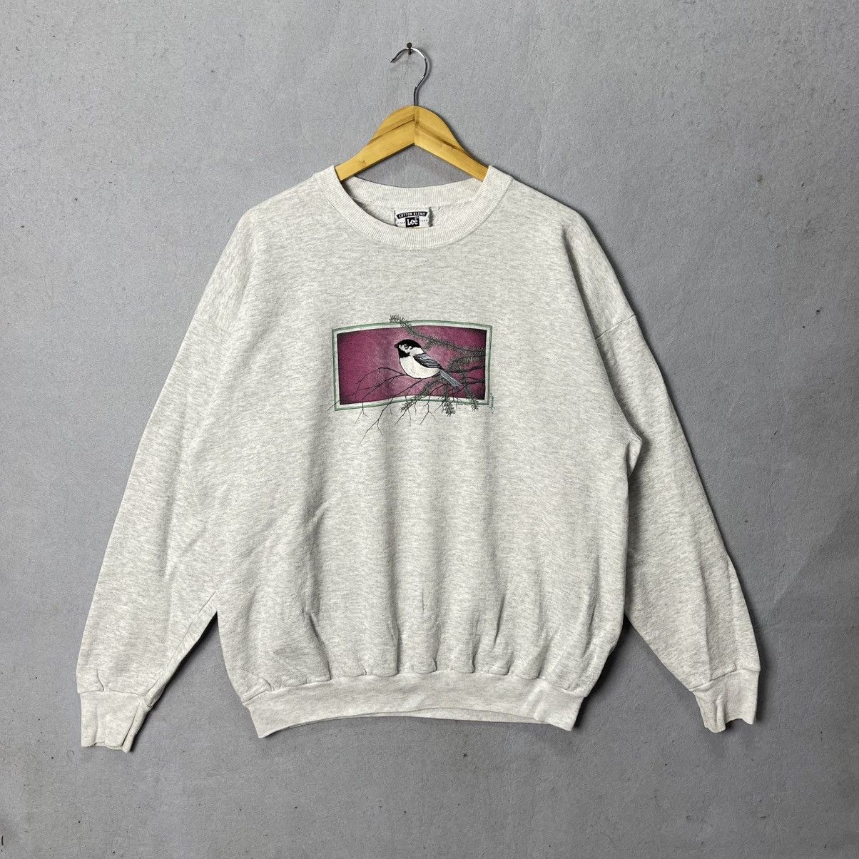 Lee Vintage Lee Bird Graphic Crewneck Sweatshirt USA Made Gray Size US XXL / EU 58 / 5 - 1 Thumbnail