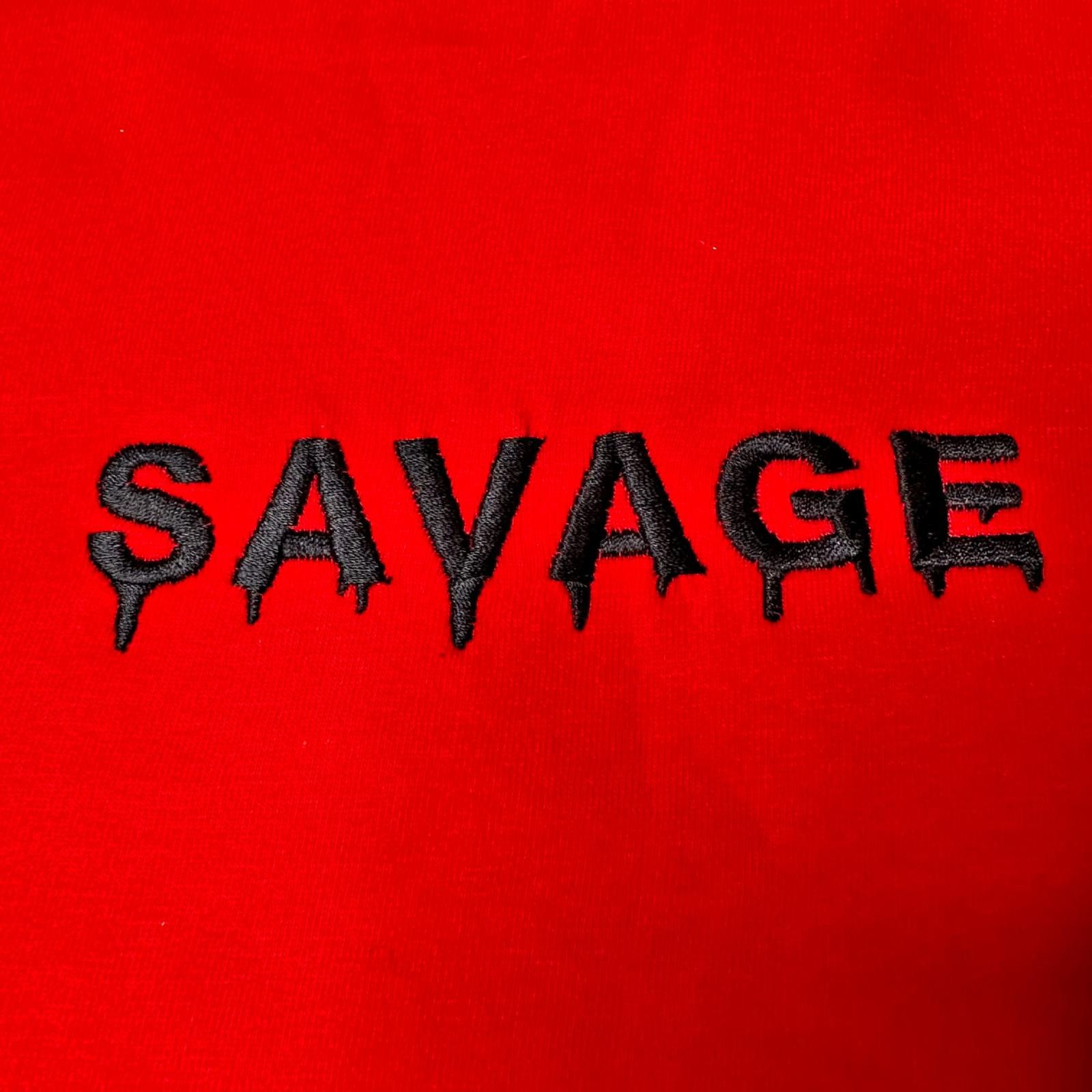 Gildan NEW Savage Drip Embroidered Red Graphic T-Shirt Men’s M Size US M / EU 48-50 / 2 - 4 Thumbnail
