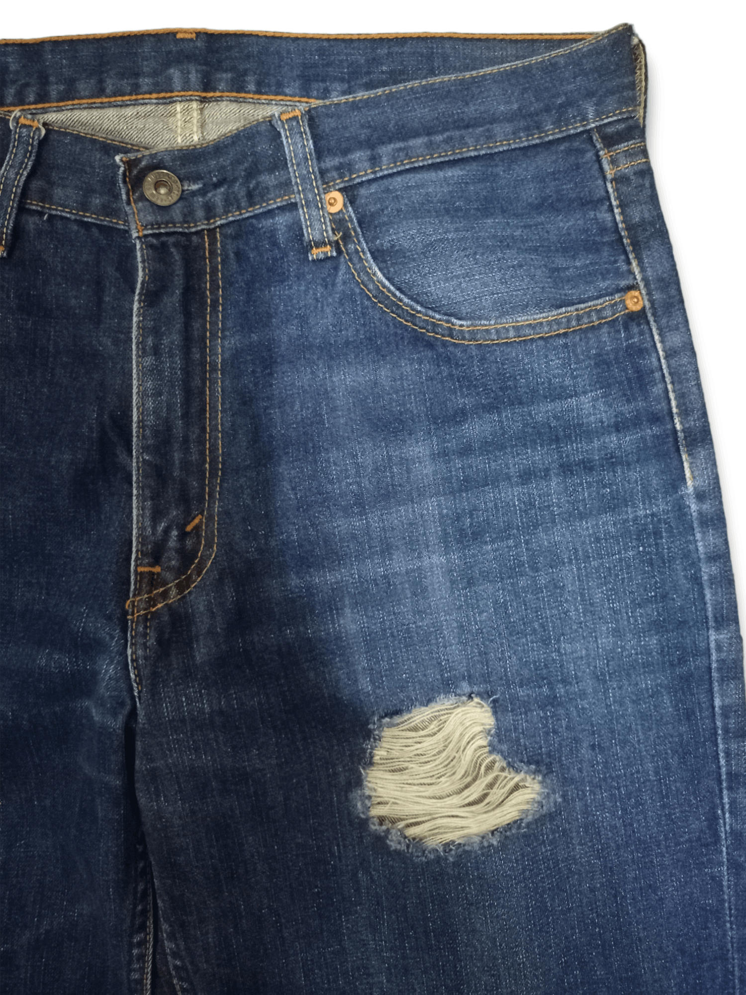 Levi's × Levi's Vintage Clothing Vintage Levis 502 Blue Wash Distressed Baggy Jeans Size US 31 - 6 Thumbnail