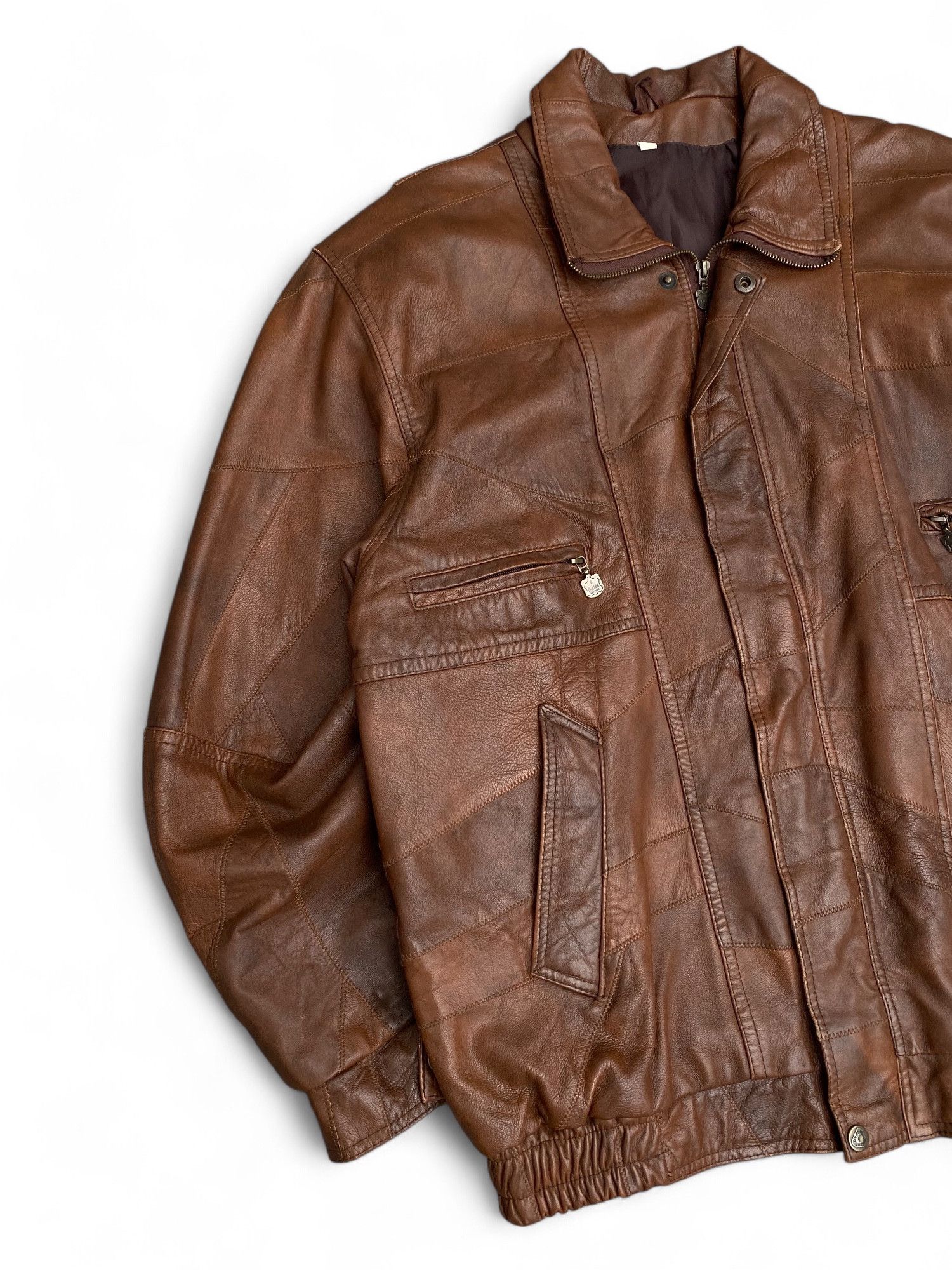 Genuine Leather × Vintage Vintage Patchwork Leather Jacket Size US XL / EU 56 / 4 - 3 Thumbnail
