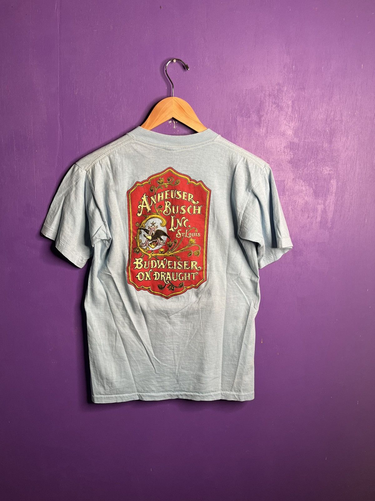 Budweiser × Vintage Vintage 70s Budweiser mullet old logo t-shirt Size US S / EU 44-46 / 1 - 2 Thumbnail