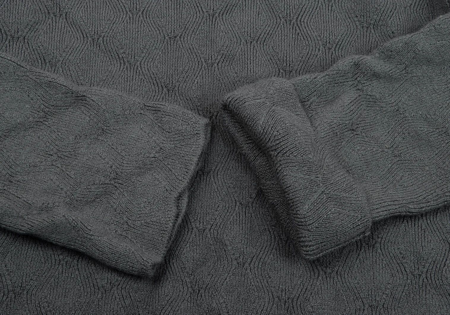 Comme des Garcons Homme Plus Wool Zigzag Knit Turtleneck Sweater in Gray Size M Size US M / EU 48-50 / 2 - 6 Thumbnail