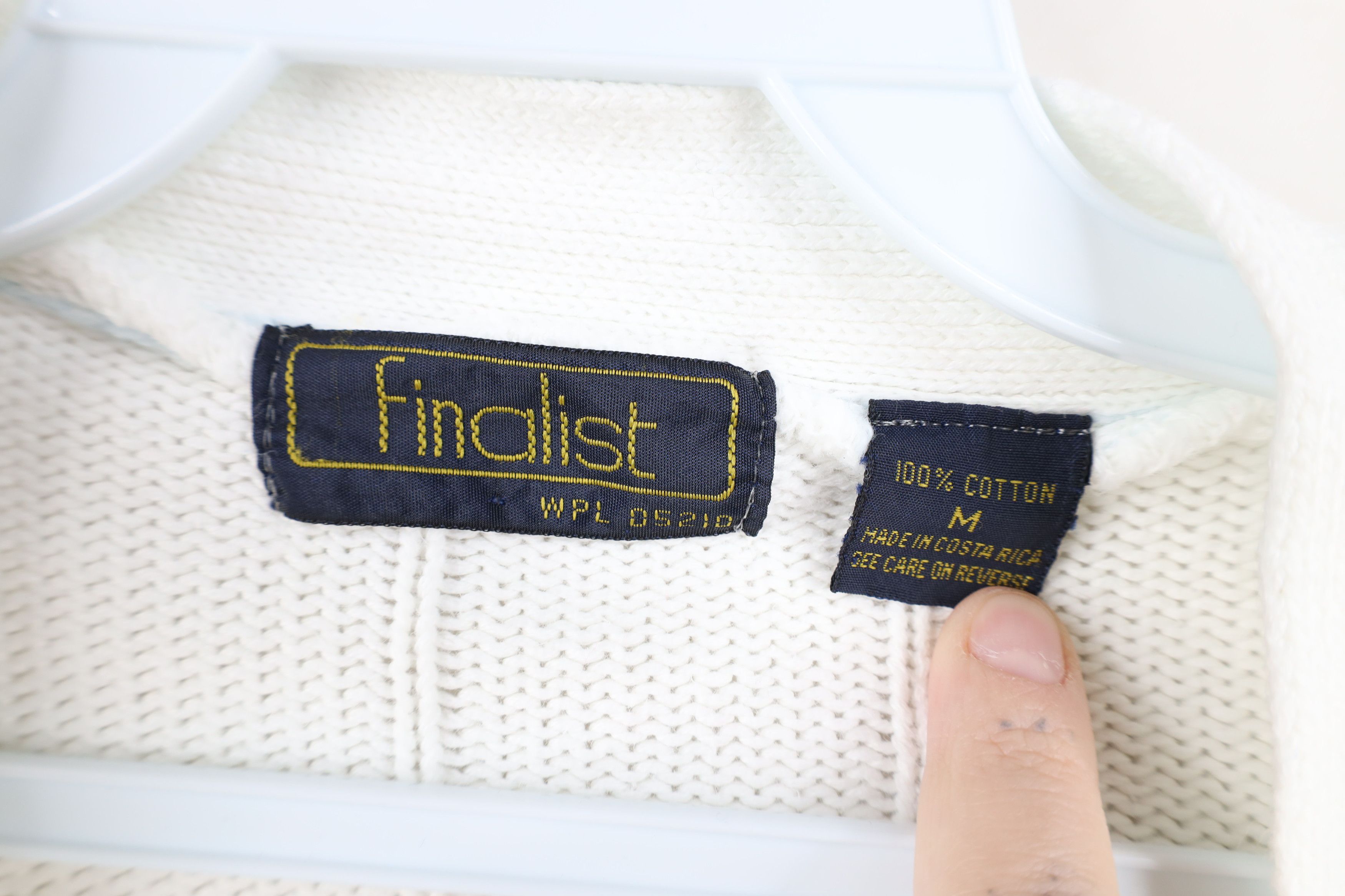 Vintage Vintage 90s Streetwear Ribbed Knit Cardigan Sweater White Size US M / EU 48-50 / 2 - 9 Thumbnail
