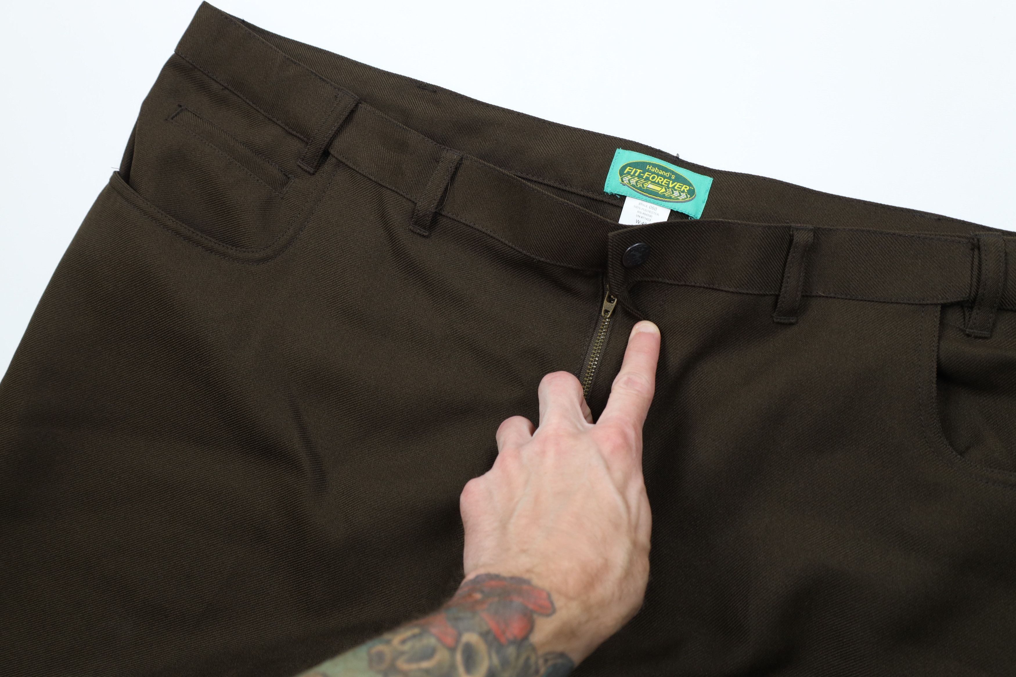 Vintage Vintage 90s Streetwear Wide Leg Chino Pants Brown Polyester Size US 44 / EU 60 - 7 Thumbnail