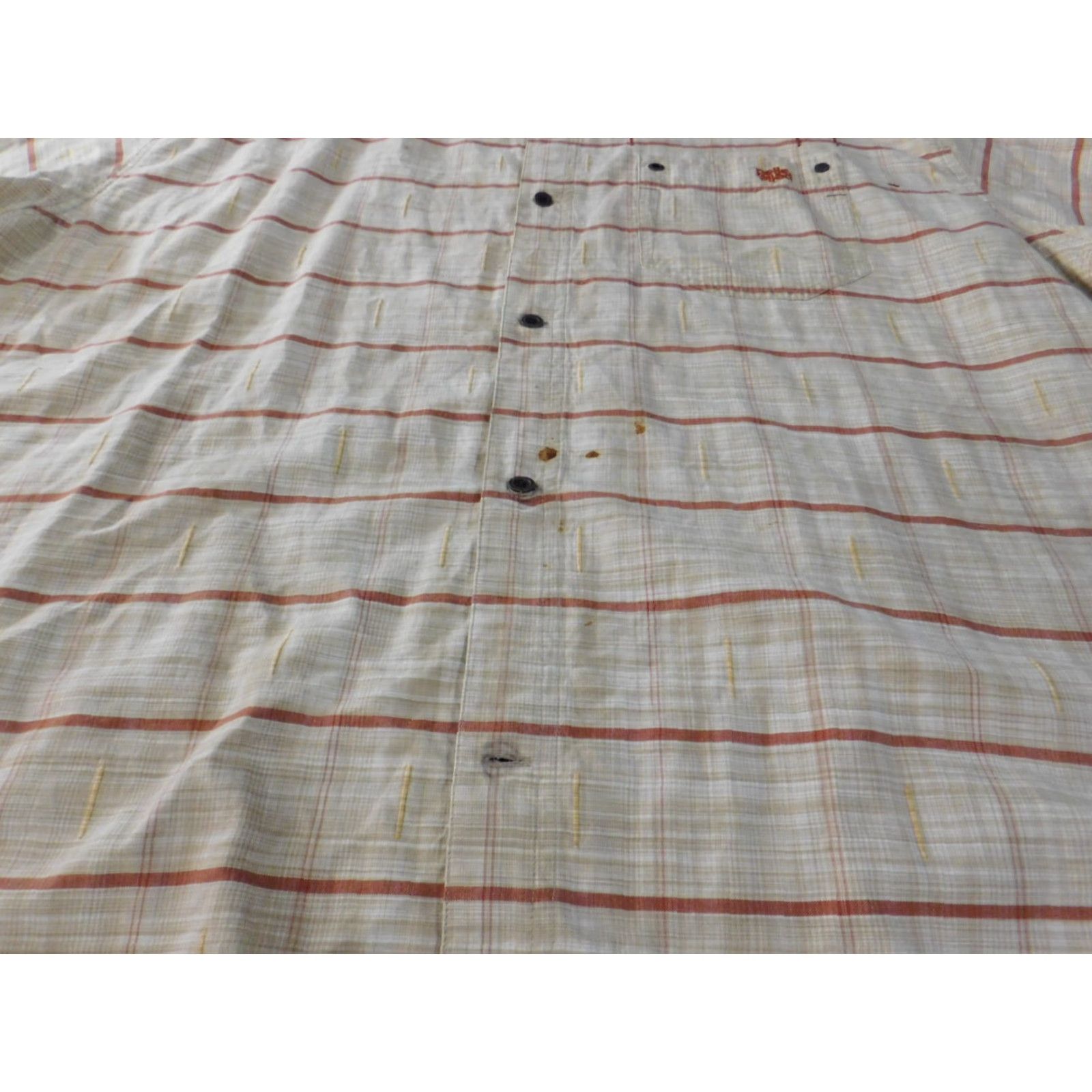 Pelle Pelle Pelle Pelle Shirt 3XL Beige Striped Button-Up Collar Down Mens Retro Vintage Short Sleeve Size US XXL / EU 58 / 5 - 5 Thumbnail