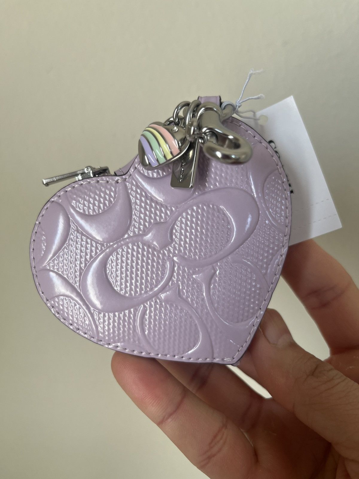 Coach Coach Heart Bag Charm In Signature Leather With Heart Charm Size ONE SIZE - 1 Thumbnail