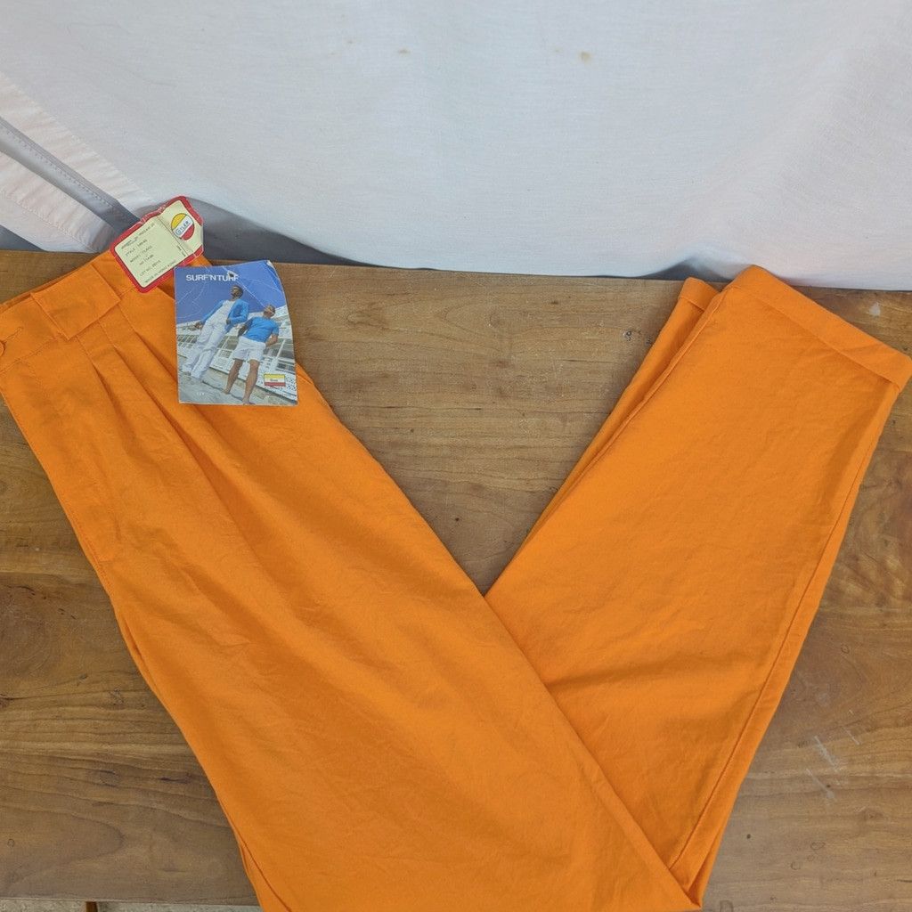 Vintage Deadstock Men's Cotler Surf N' Turf Blaze Orange Pants 30" Size US 30 / EU 46 - 1 Thumbnail