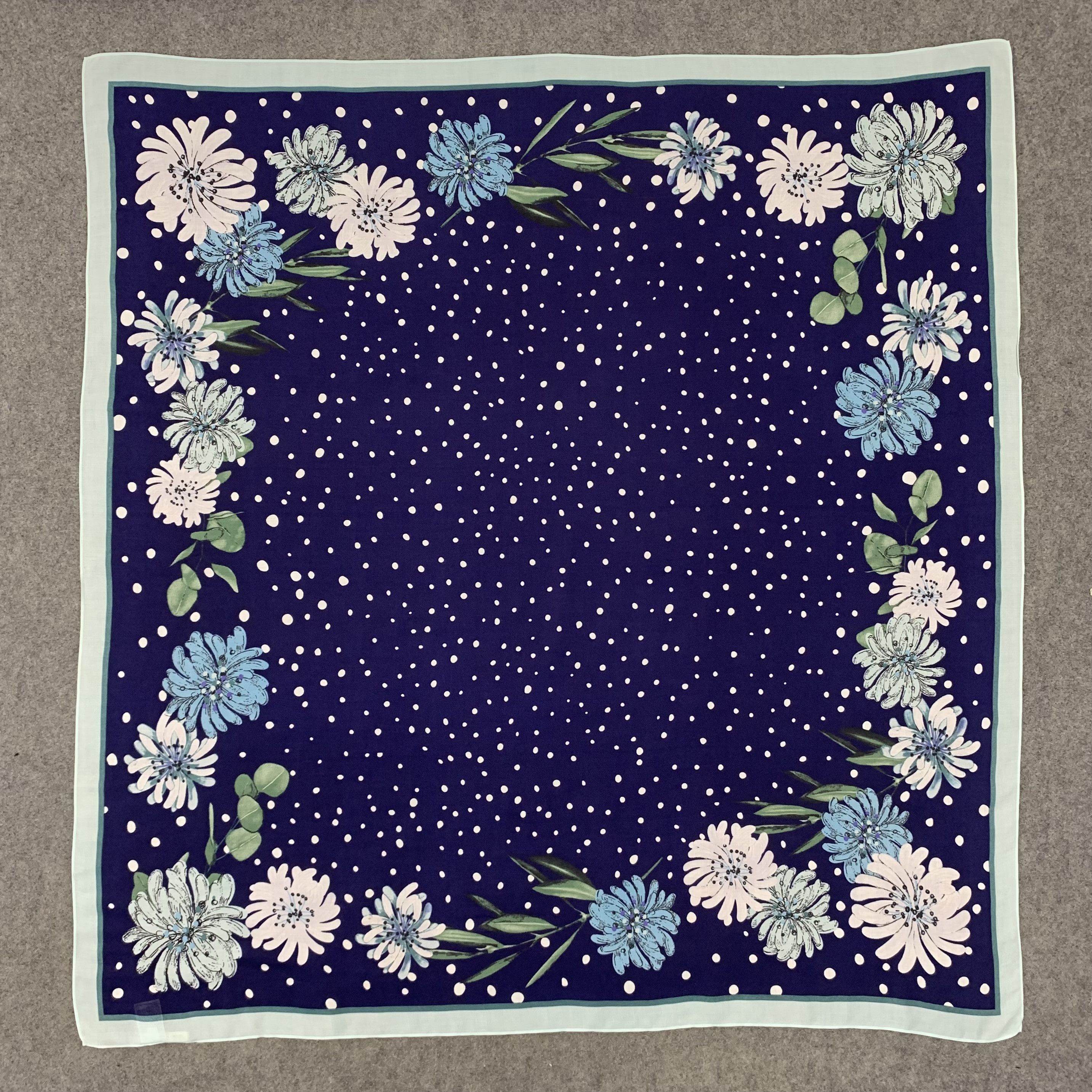 Paul & Joe Paul & Joe x Uniqlo Scarf Blue Floral Polkadot A5463 Size ONE SIZE - 2 Thumbnail