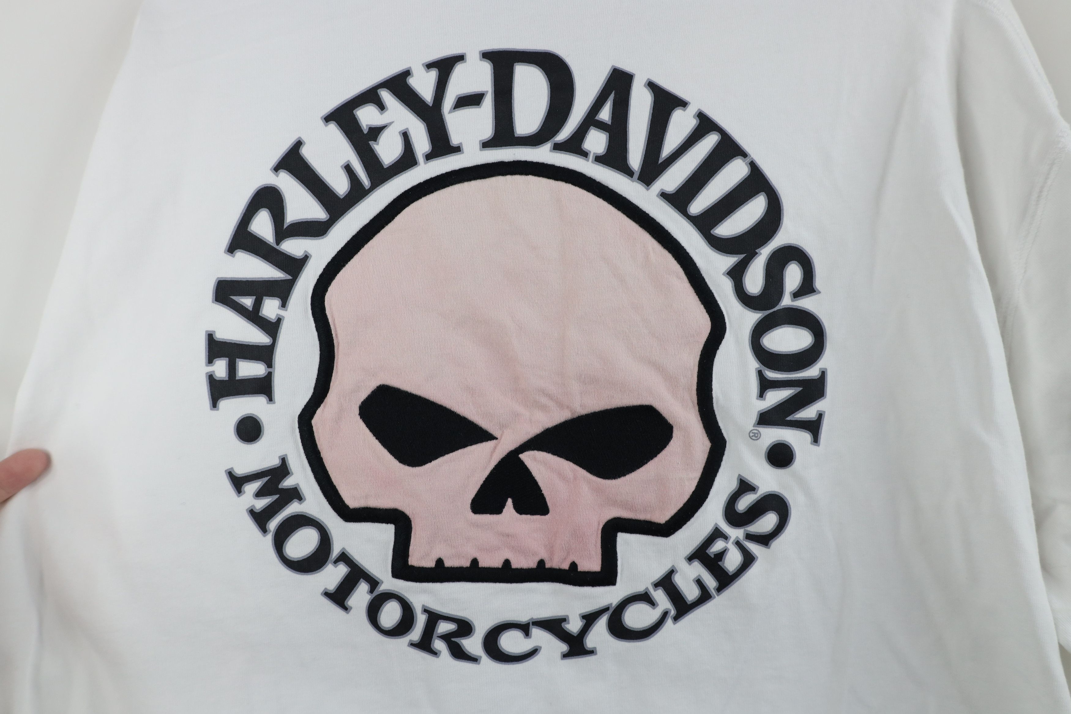 Harley Davidson Vintage Harley Davidson Skull Long Sleeve T-Shirt White Size US XXL / EU 58 / 5 - 10 Thumbnail