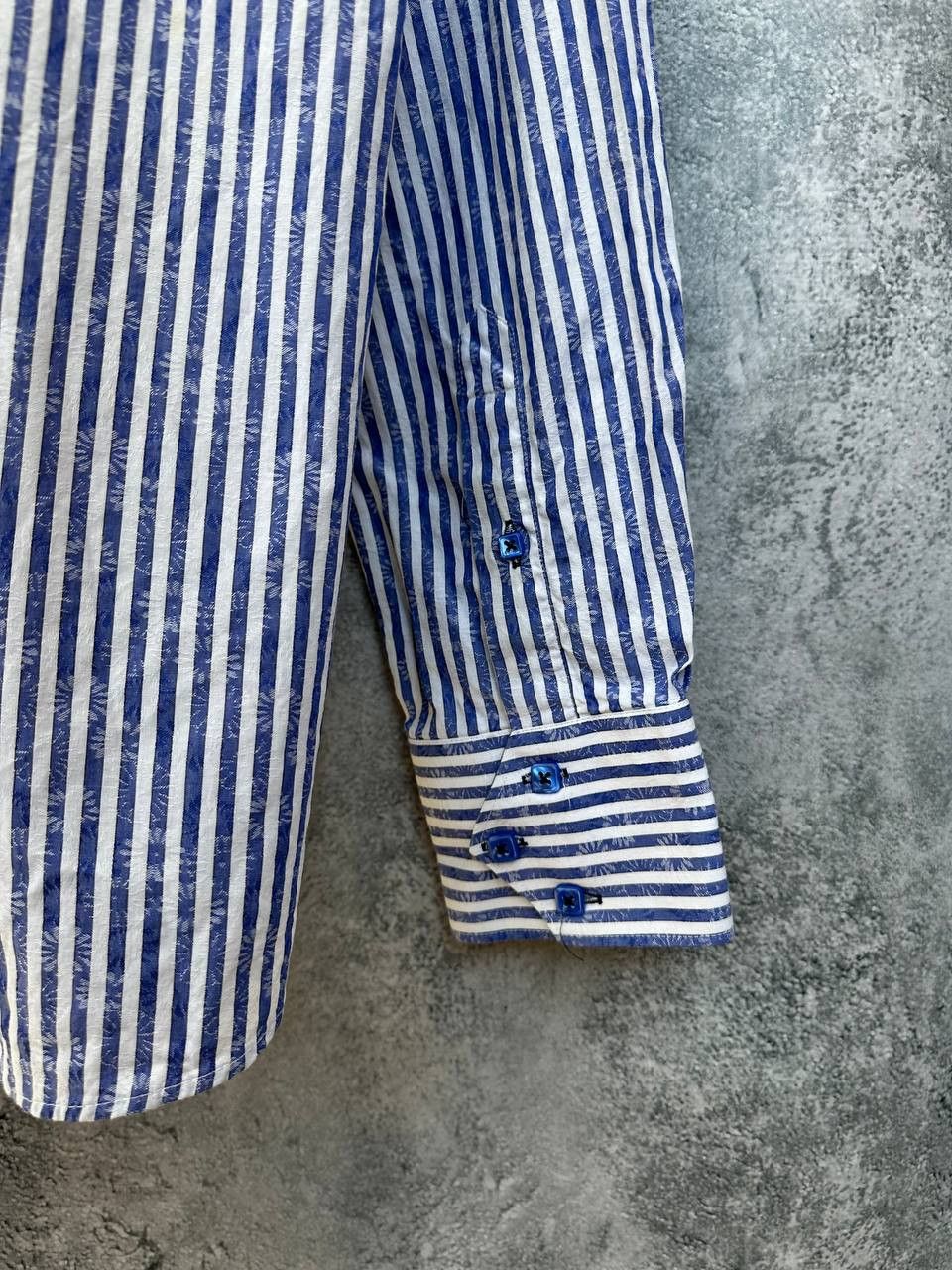 Other Claudio Lugli Italy Striped Floral Art Shirt Button Up Size US XL / EU 56 / 4 - 10 Thumbnail