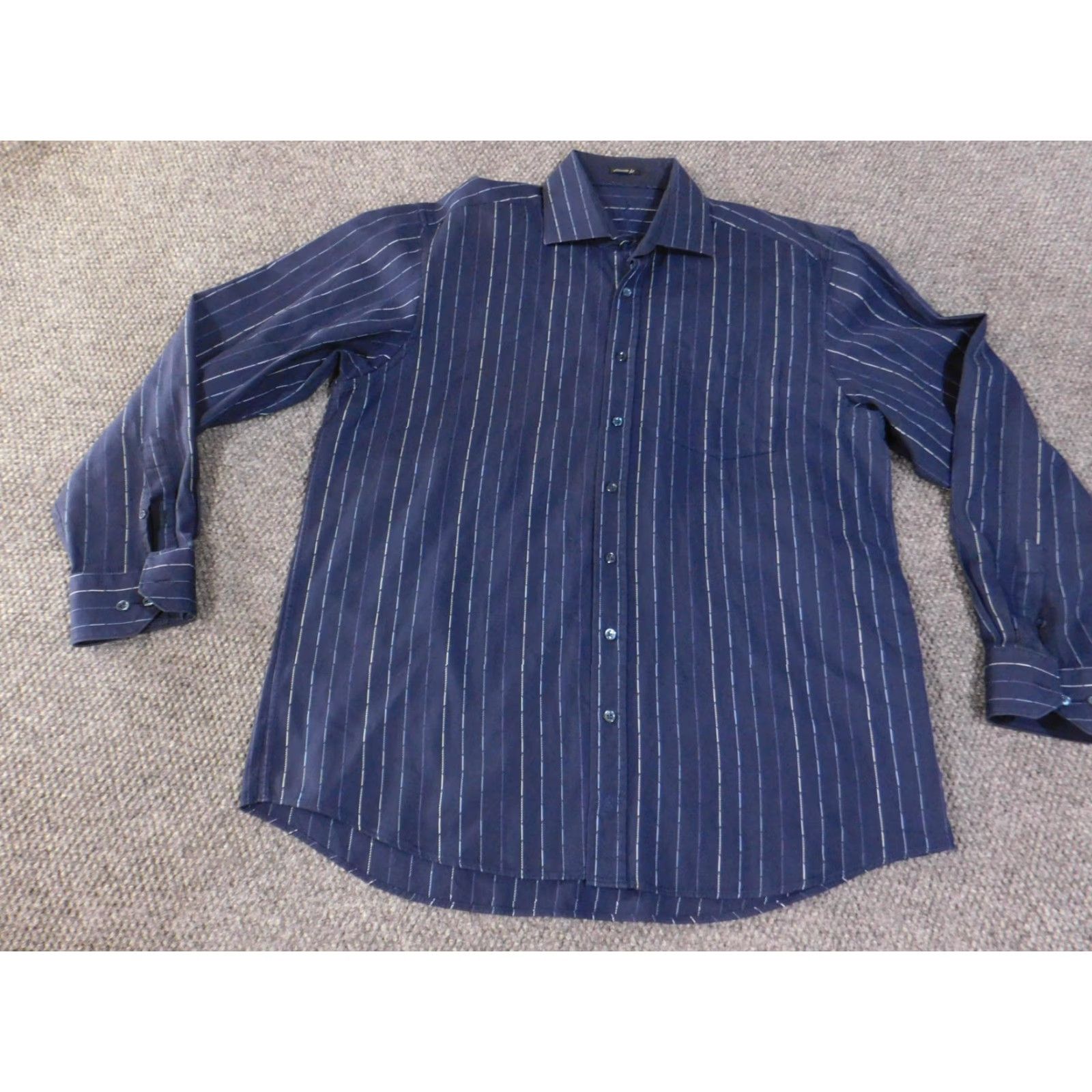 BUGATCHI Bugatchi Shirt Mens 2XL Blue Striped Long Sleeve Button-Up Classic Cotton Top Size US XXL / EU 58 / 5 - 3 Thumbnail