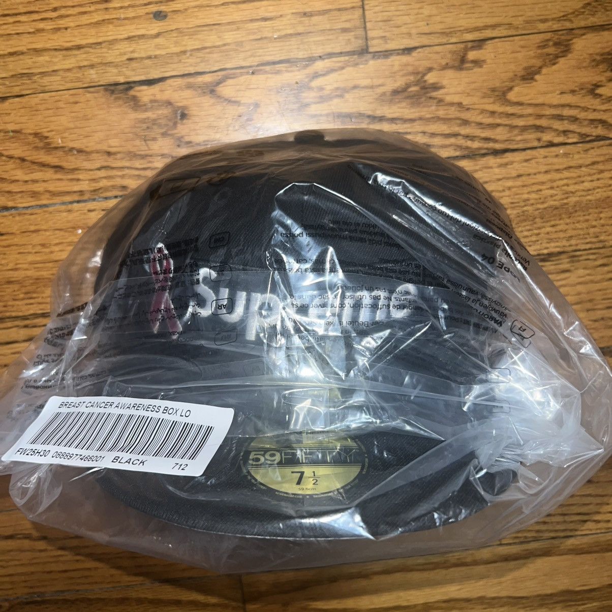 Supreme Supreme New Era Breast Cancer Box Logo Hat Black Size 7 1/2 Size ONE SIZE - 4 Thumbnail