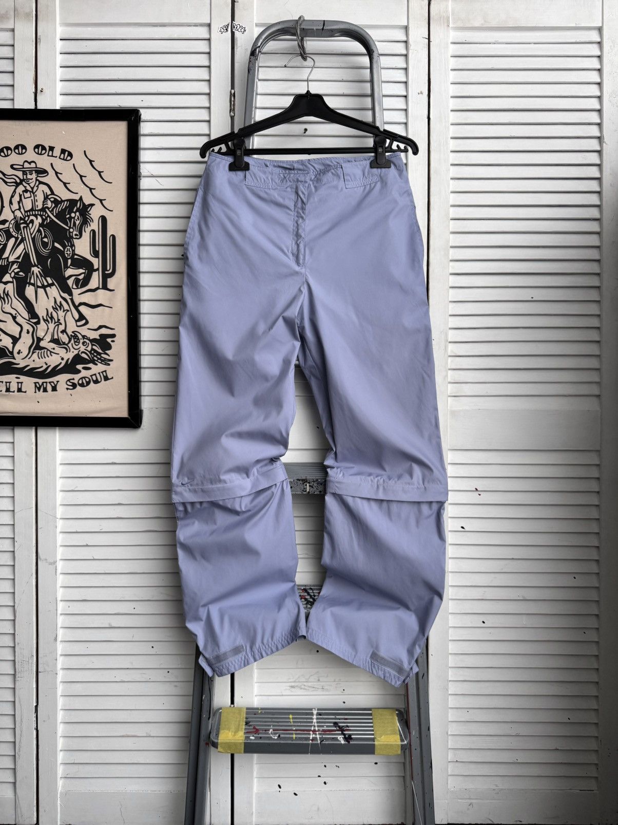 Vintage Nike Clima-Fit Zip Off Tech Pants Nylon Light Blue