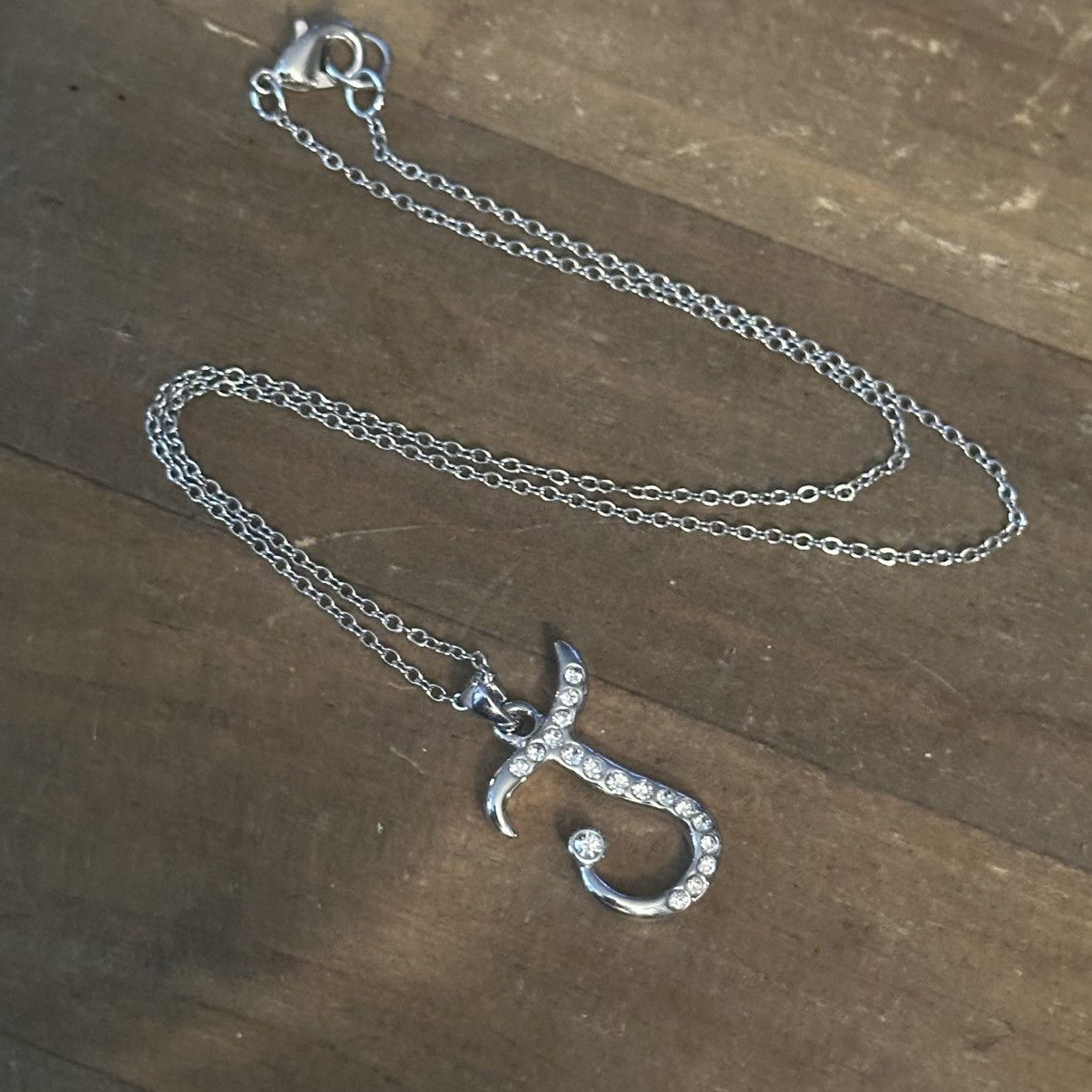 Other Paved letter J pendant necklace Size ONE SIZE - 2 Thumbnail