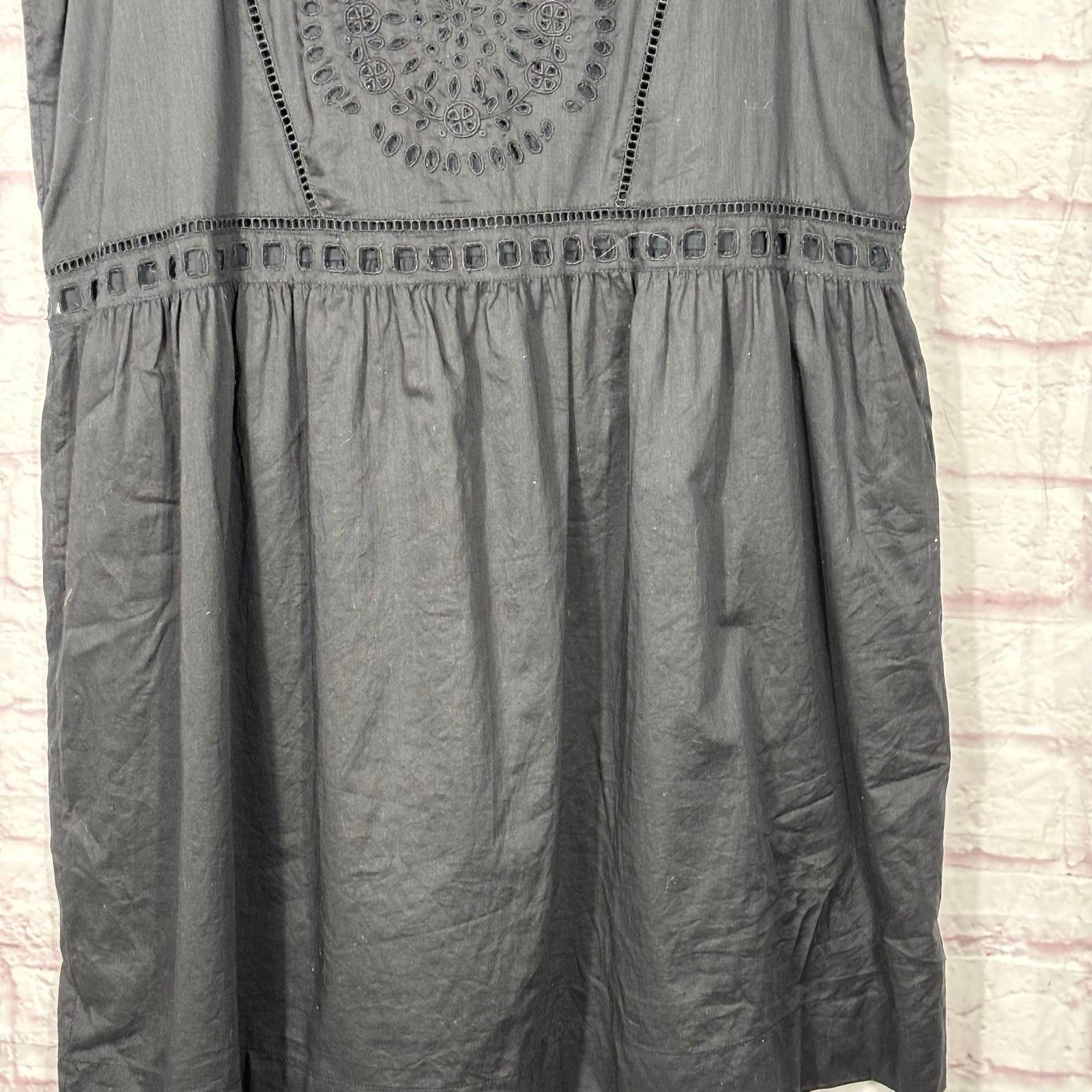 Other LOFT Black Sleeveless Eyelet Dress Size L NWOT Size L / US 10 / IT 46 - 3 Thumbnail