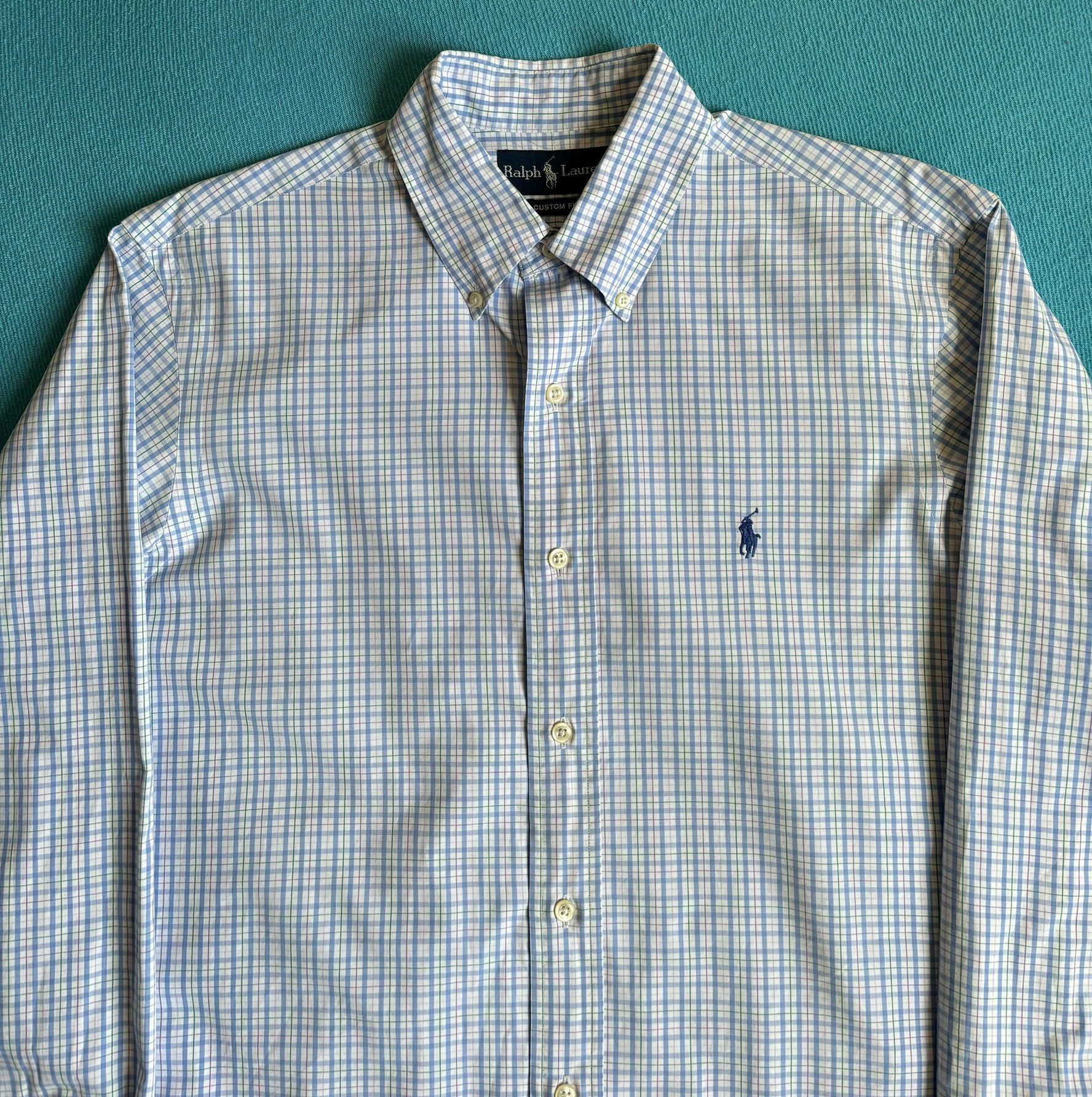 Ralph Lauren × Vintage Ralph Lauren vintage 80s blue shirt, blue pony size. 15/34 Size US L / EU 52-54 / 3 - 6 Thumbnail