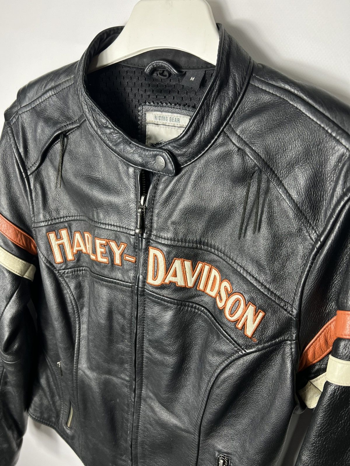 Harley Davidson Vintage rare Racing Harley Davidson Leather Bikers Jacket Size M / US 6-8 / IT 42-44 - 9 Thumbnail