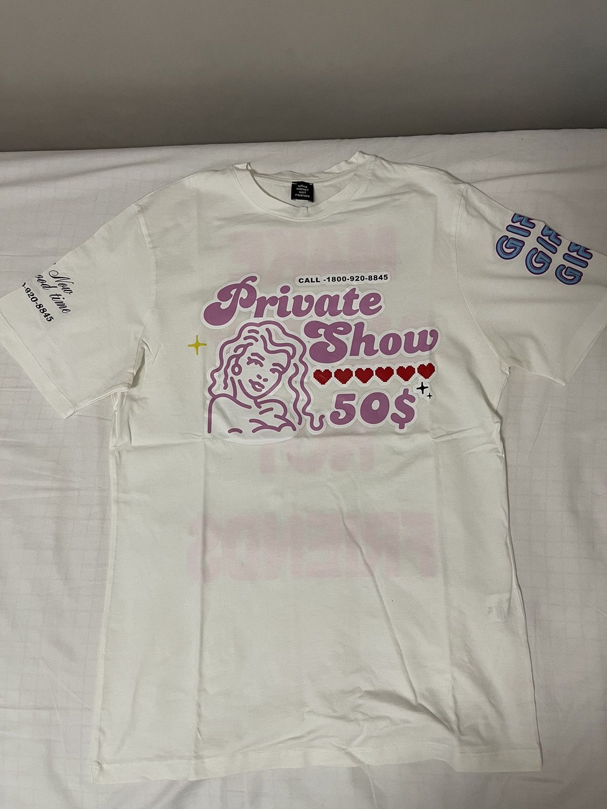 Designer × Japanese Brand MMNF Hotline White Tshirt Size US XL / EU 56 / 4 - 1 Thumbnail