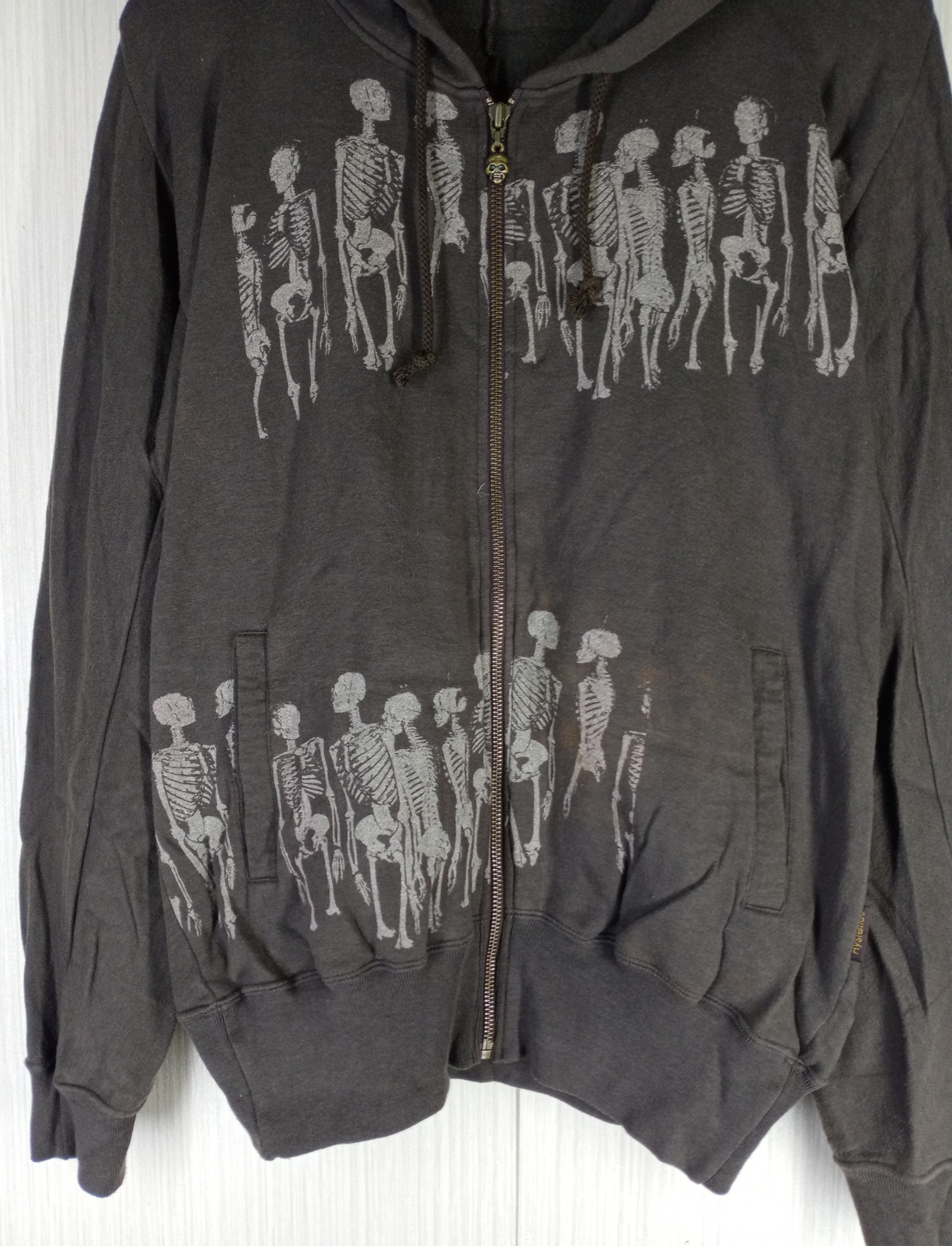 Hysteric Glamour Rare Vintage Hysteric Glamour Skeleton Zipper Hoodie Size US M / EU 48-50 / 2 - 3 Thumbnail