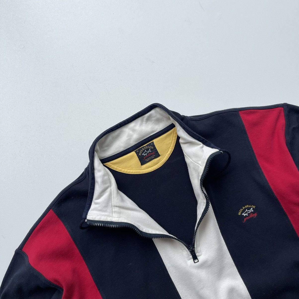 Paul & Shark × Vintage Paul & Shark Yachting 90’s Vintage Half Zip Stripe Sweater Size US M / EU 48-50 / 2 - 5 Thumbnail