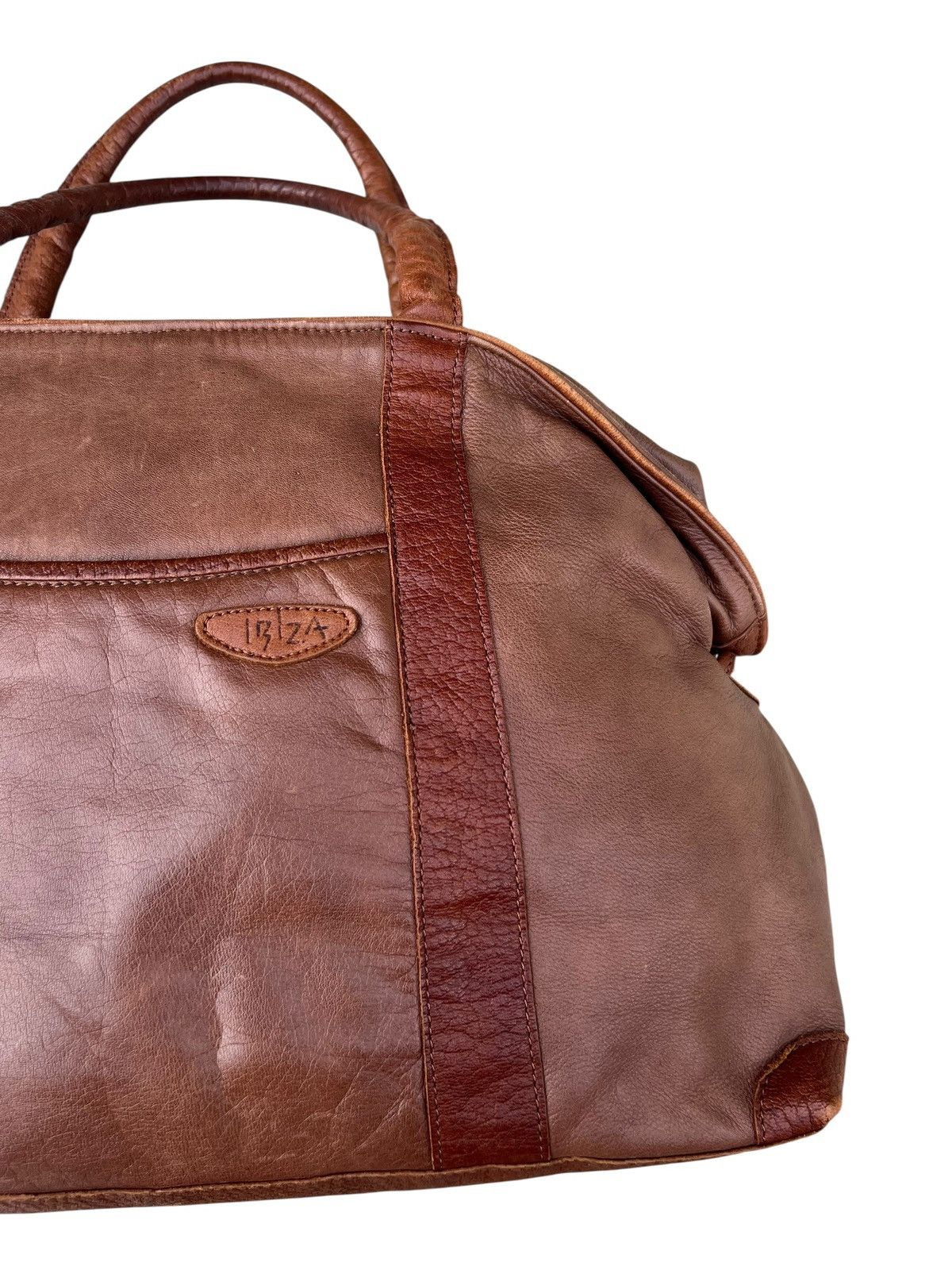Leather Ibiza Japan Patina Brown Leather Weekend Bag Size ONE SIZE - 7 Thumbnail