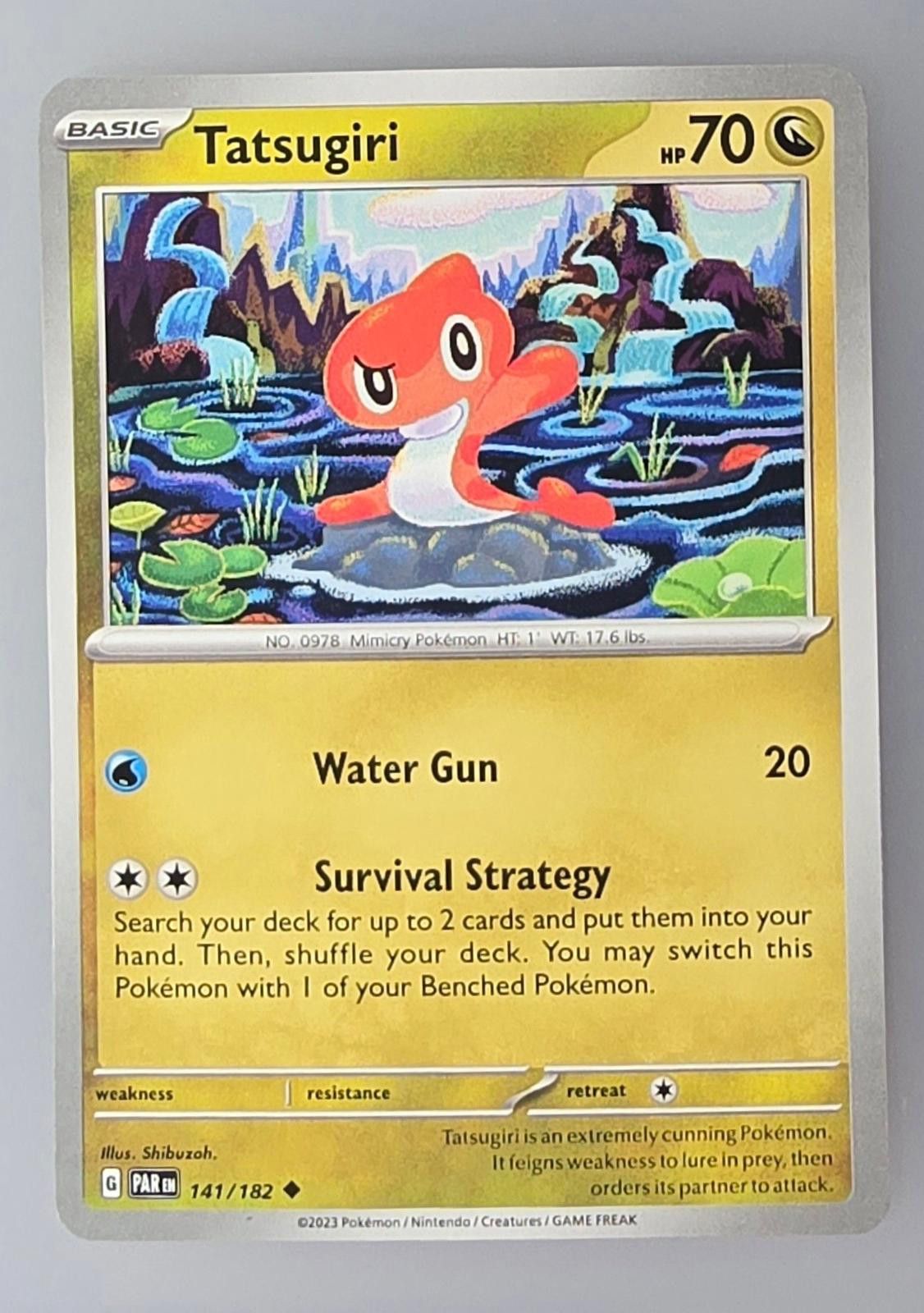 Pokemon Tatsugiri #141/182 collectible Pokémon TCG: Paradox Rift Size ONE SIZE - 1 Thumbnail