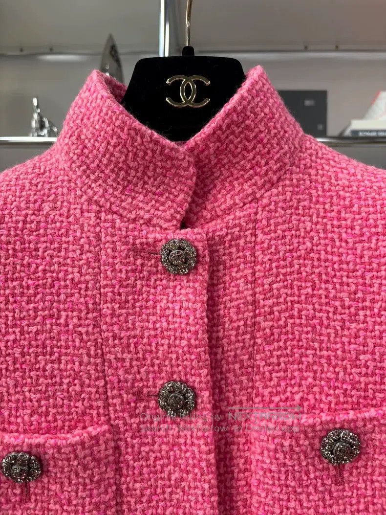 Chanel Chanel 22k pink tweed single-breasted four-pocket stand-up Size XS / US 0-2 / IT 36-38 - 2 Thumbnail