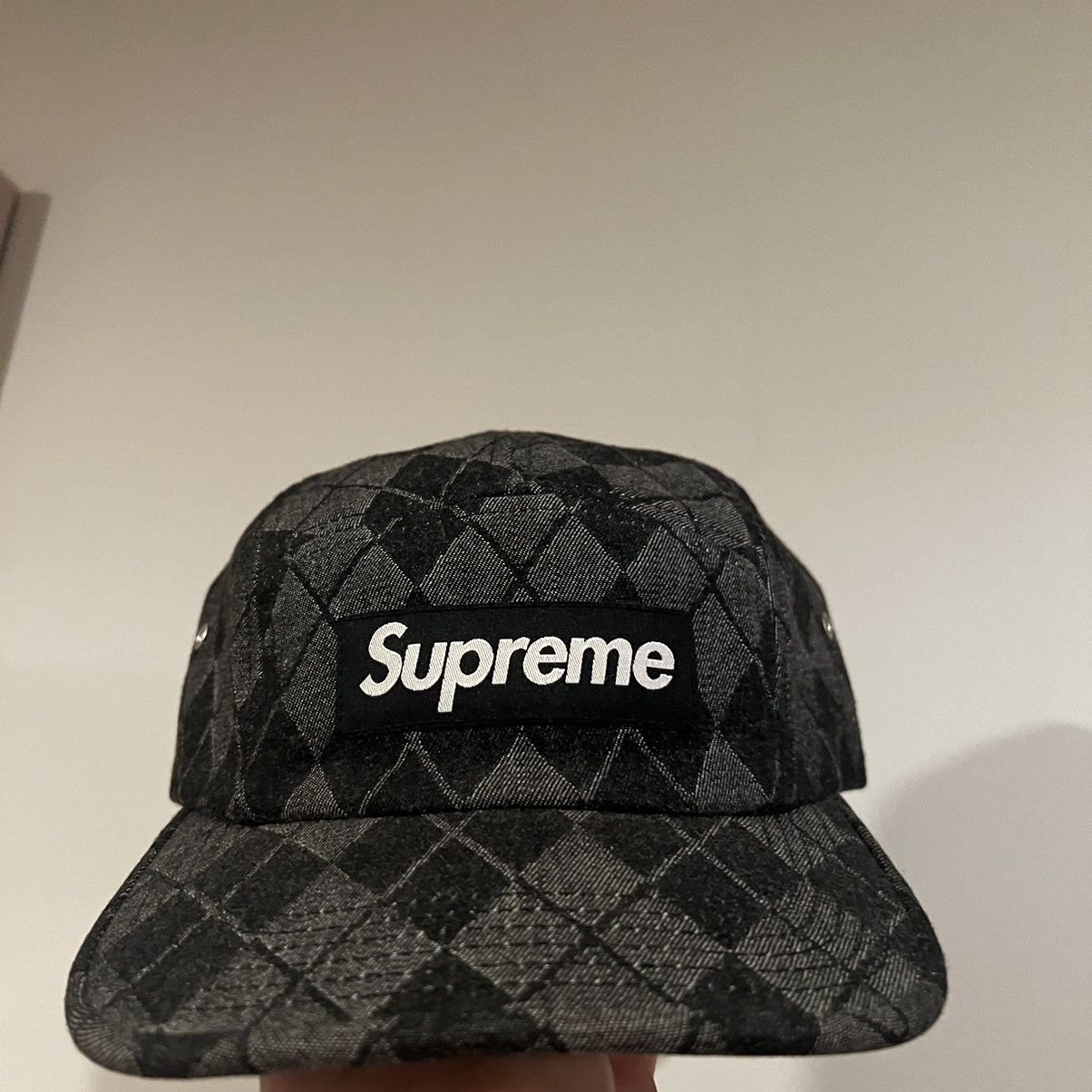 Supreme Supreme Denim Argyle Camp Cap FW 14 | Grailed