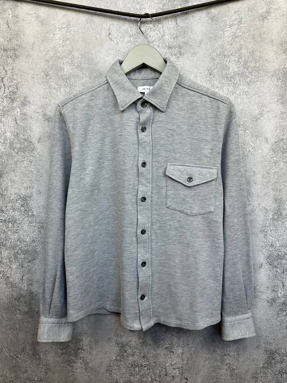 Reiss REISS Scott Jersey Overshirt Button Up Shirt Gray LS Size US L / EU 52-54 / 3 - 1 Thumbnail