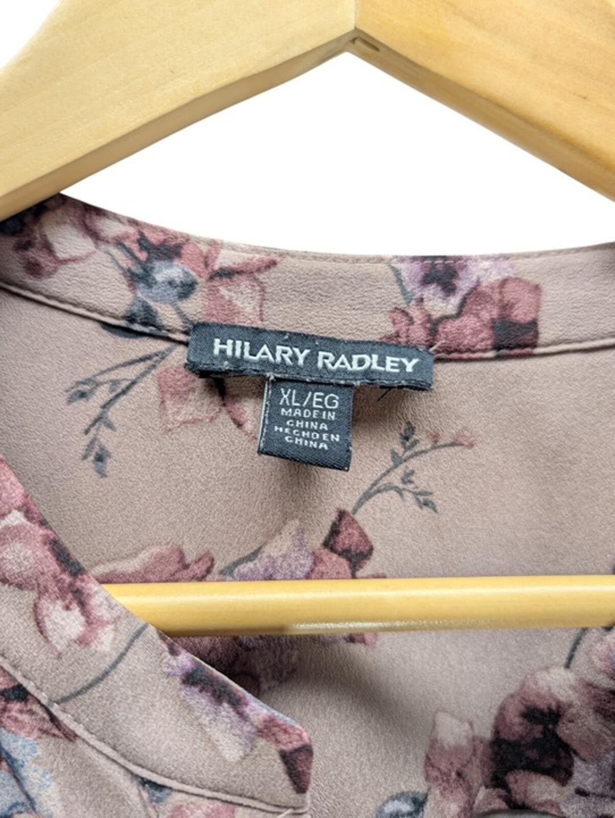 Other Hilary Radley Blouse Women’s XL Split Neck Floral Mauve Size XL / US 12-14 / IT 48-50 - 5 Thumbnail