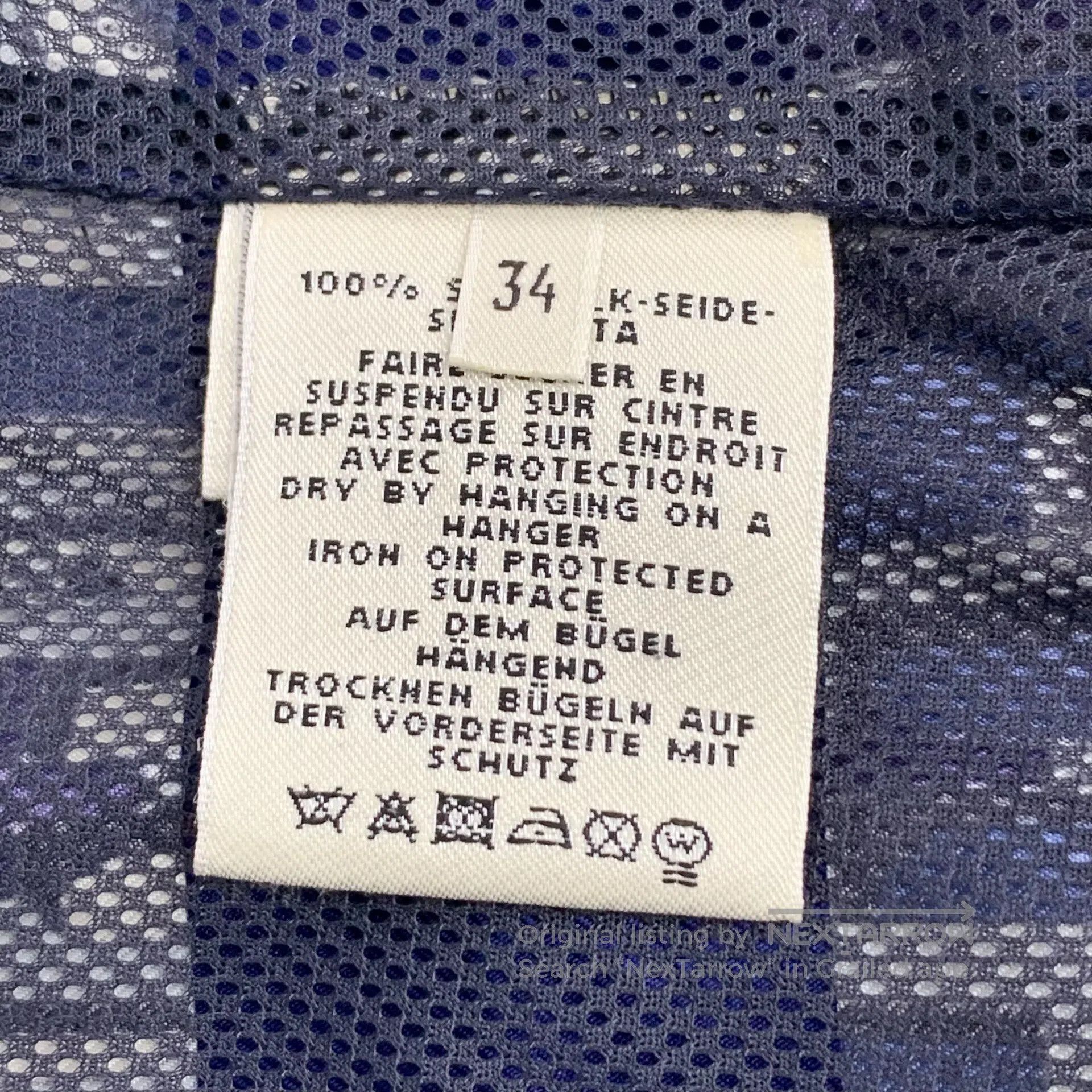 Hermes Hermes Dark Blue Monogram Printed Silk-cotton Hooded Zippe Size XXS / US 00 / IT 34 - 6 Thumbnail