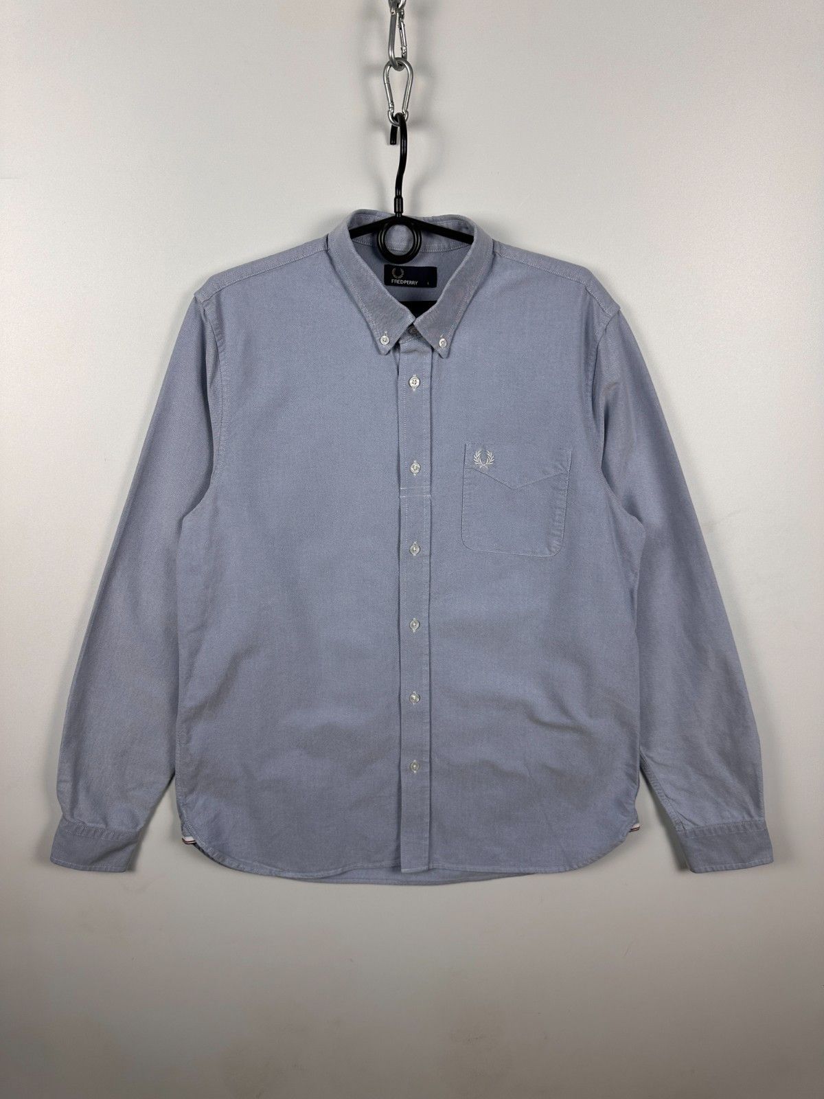 Fred Perry Fred Perry Long Sleeve Oxford Shirt Light Smoke Blue Size L Size US L / EU 52-54 / 3 - 1 Thumbnail