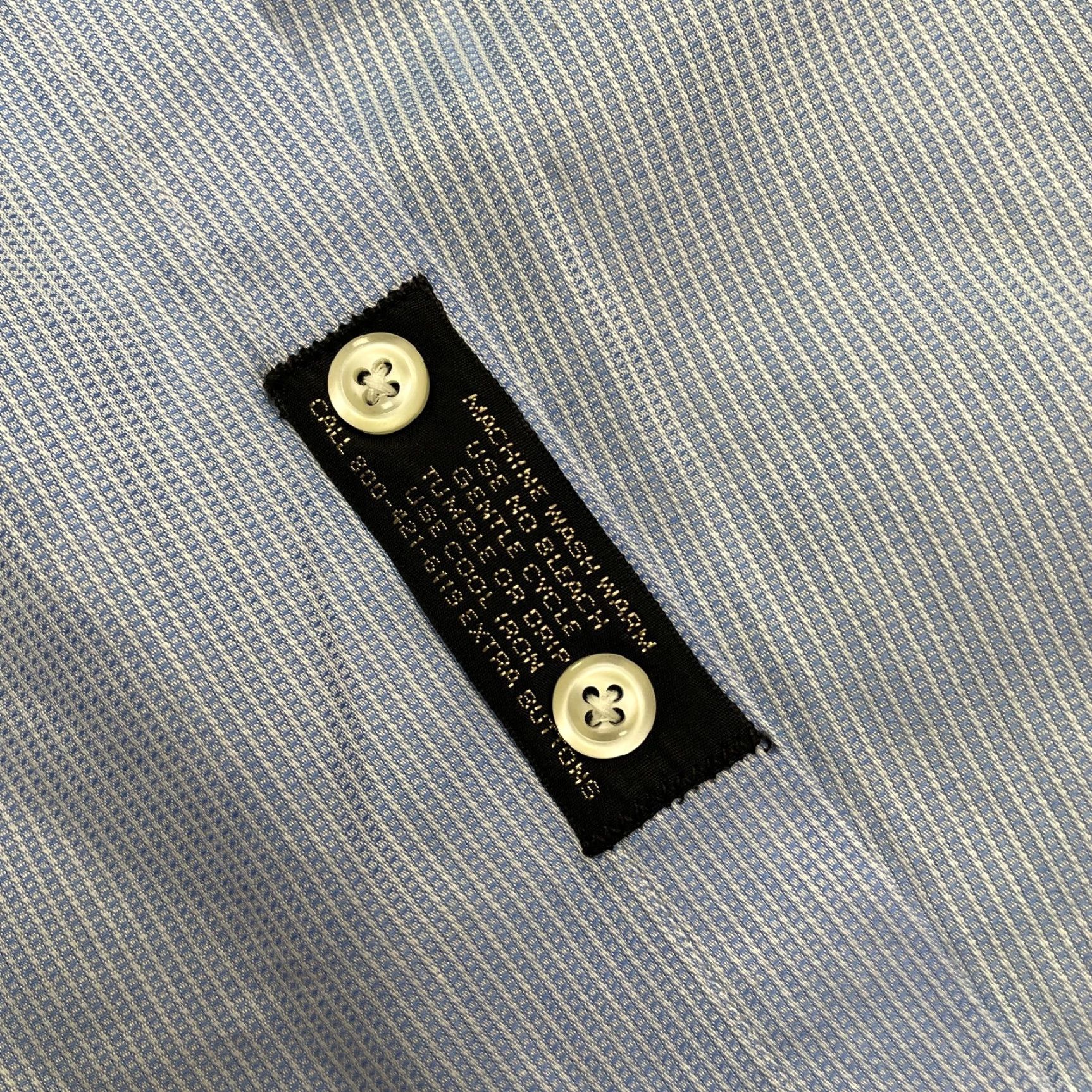 Vintage VINTAGE Ferrell Reed Dobbs Cloth Dress Shirt Men 15.5 Blue Pinstripe Cotton 34in Regular Mens Size 40R - 5 Thumbnail