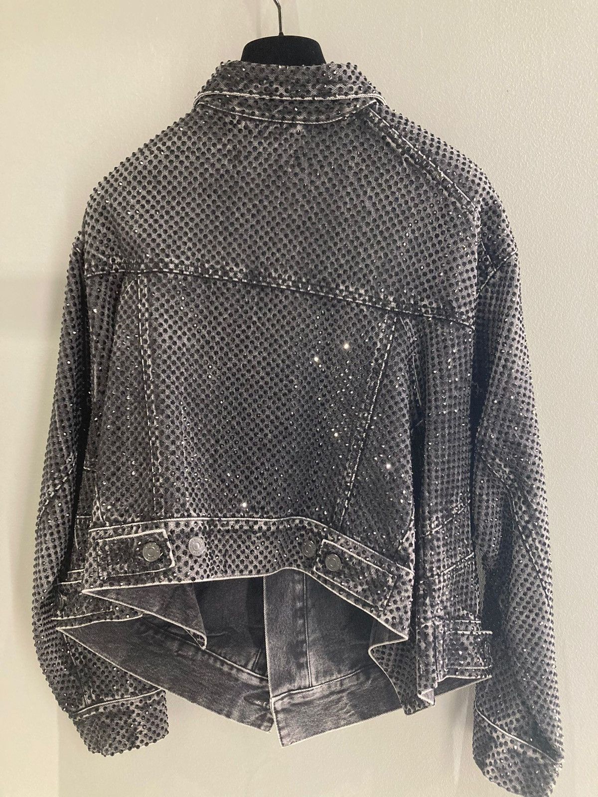 Balenciaga 🔥$6.5 VALUE🔥 Asymmetric Denim Jacket With crystals Size US S / EU 44-46 / 1 - 2 Thumbnail