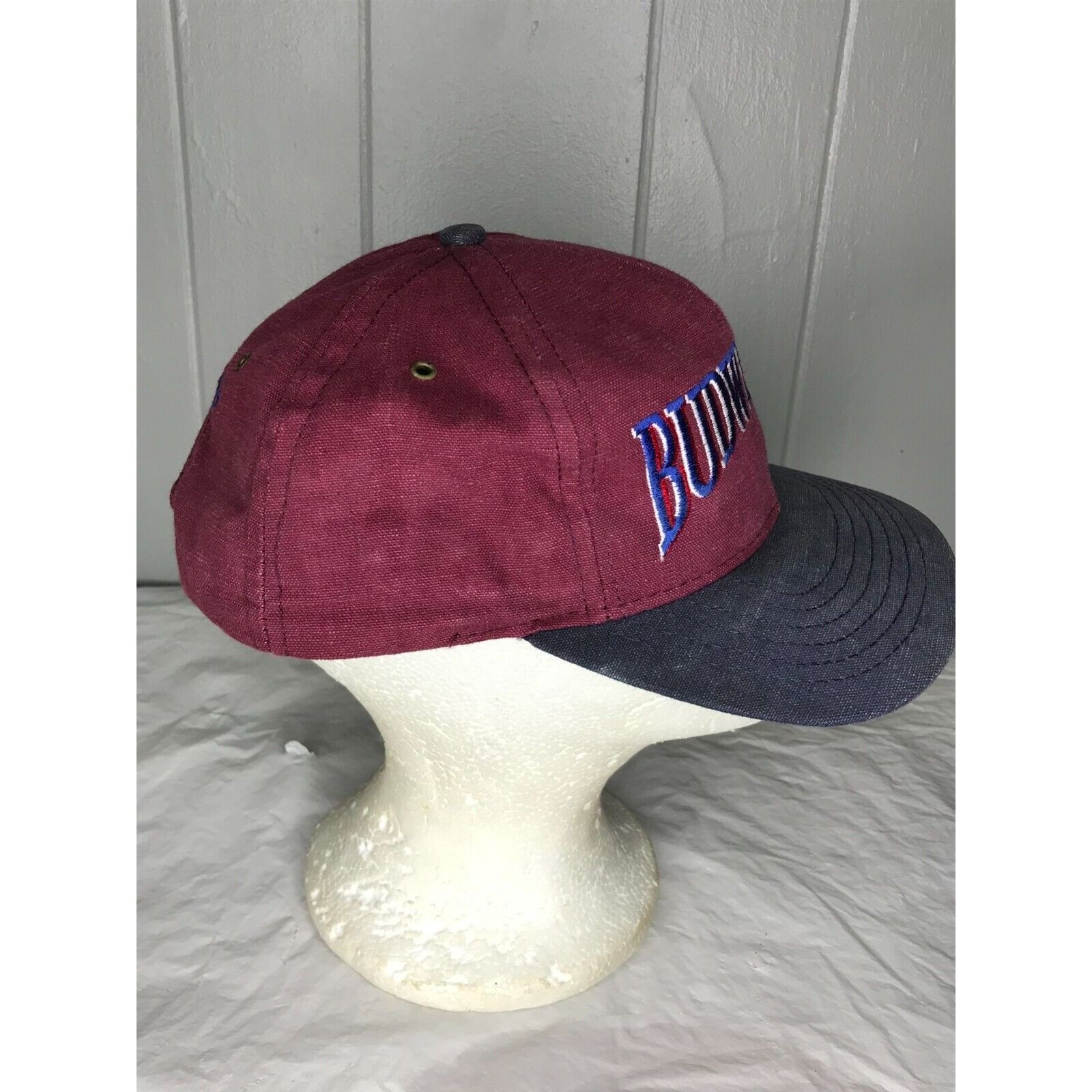 Budweiser × Vintage VTG Budweiser Snapback Hat Mens OSFM Arch Logo Blockhead Red Size ONE SIZE - 4 Thumbnail