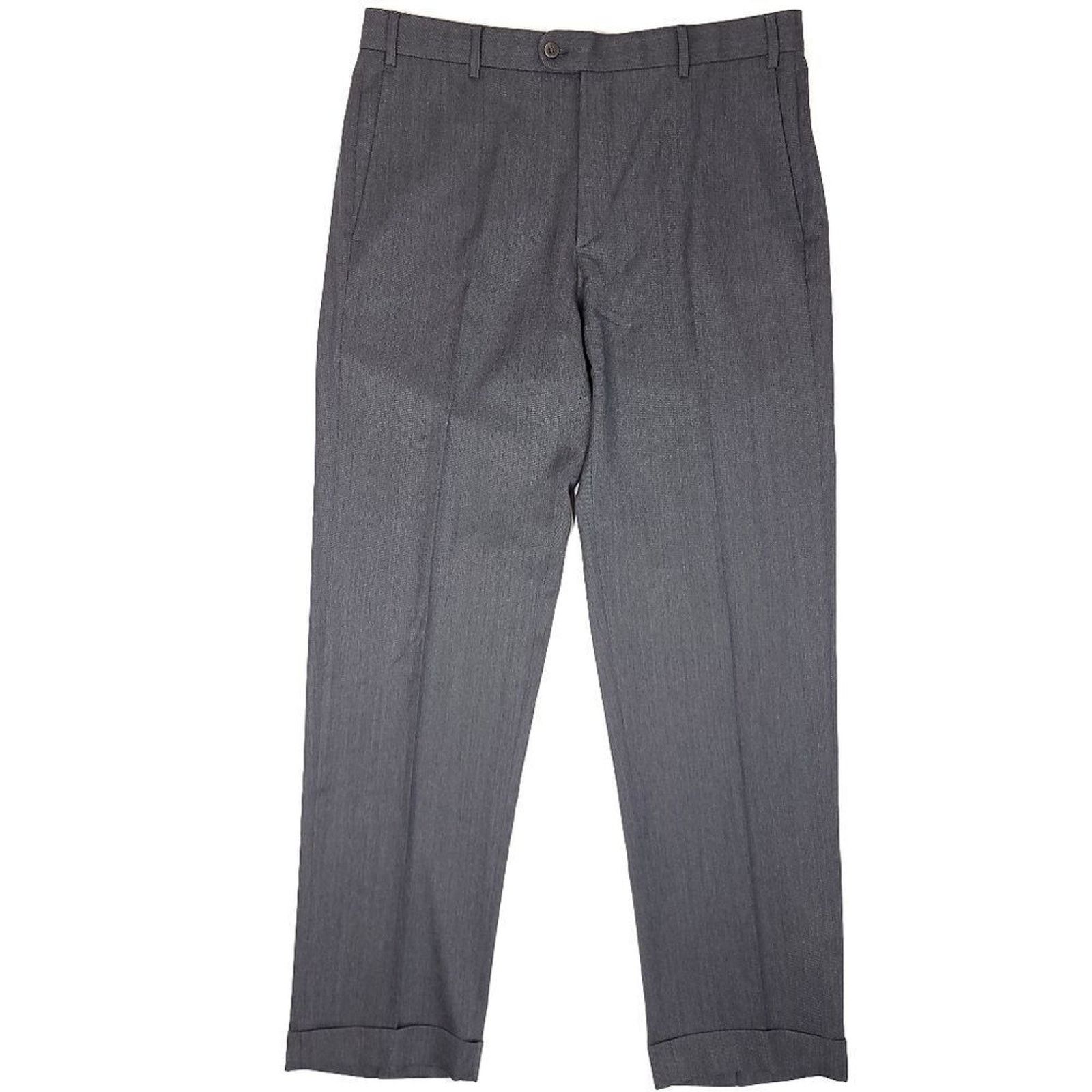 Zanella Zanella Todd Pleated Dress Pants Mens 36x32 Grey 100% Wool Size US 36 / EU 52 - 1 Thumbnail