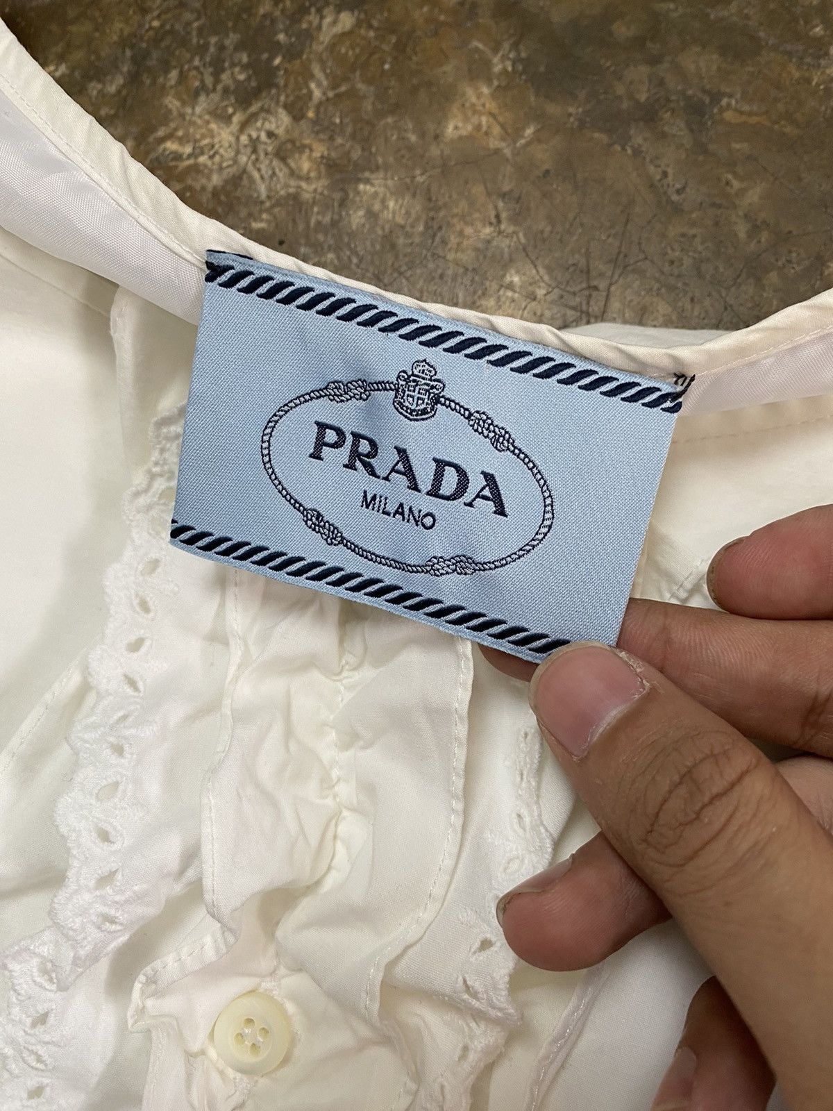 Prada PRADA White Ruffle Front Dress Size XS / US 0-2 / IT 36-38 - 6 Thumbnail