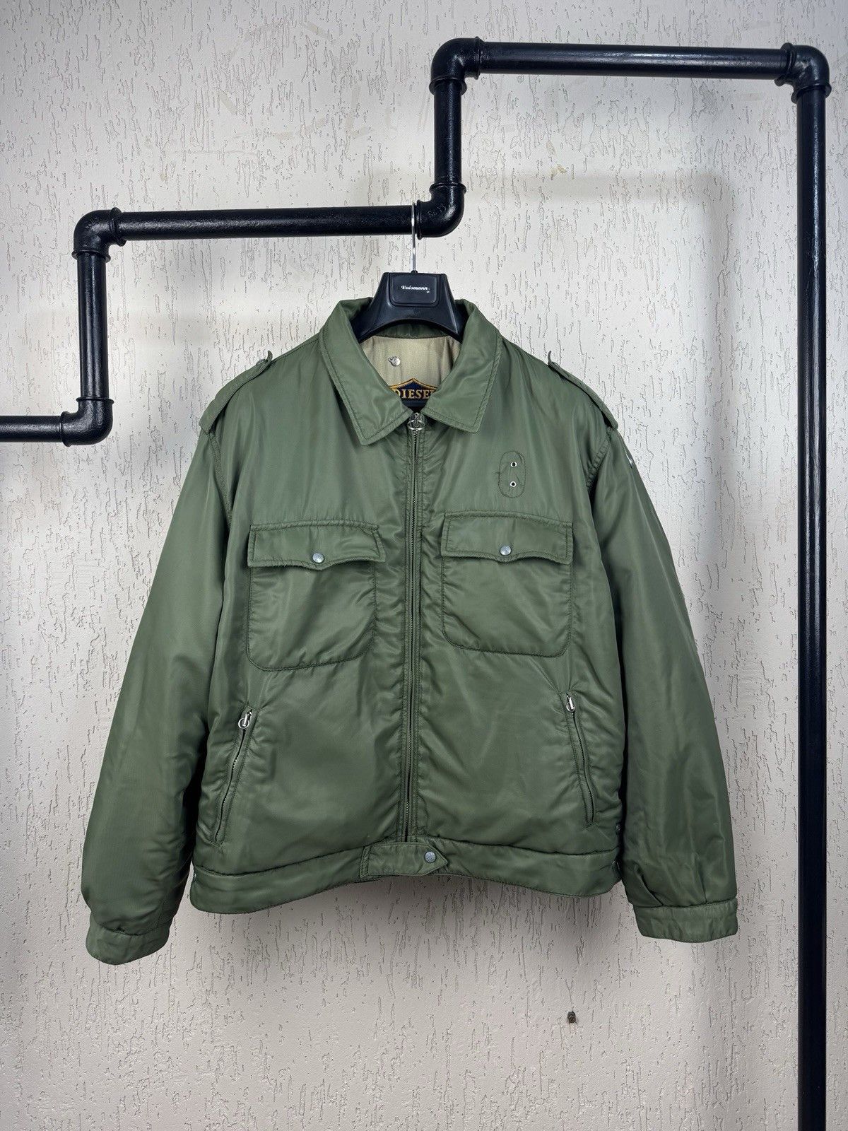 Diesel × Vintage Diesel State Guard Military Bomber Jacket Made In Italy Size US XL / EU 56 / 4 - 1 Thumbnail