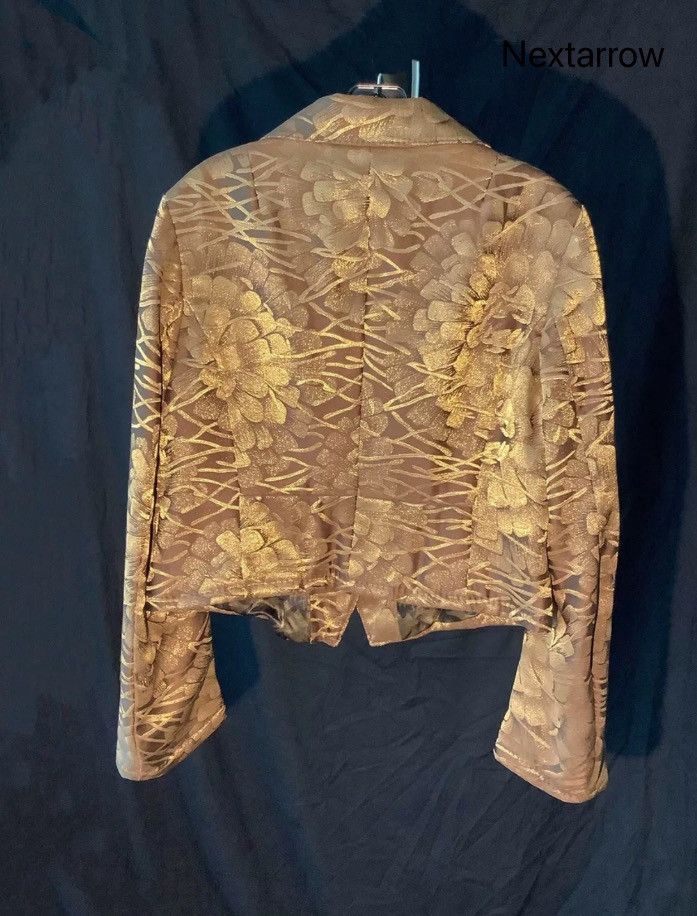 Dries Van Noten Dries van noten Gold silk suit jacket 2412-Nextarrow Size US XS / EU 42 / 0 - 2 Thumbnail