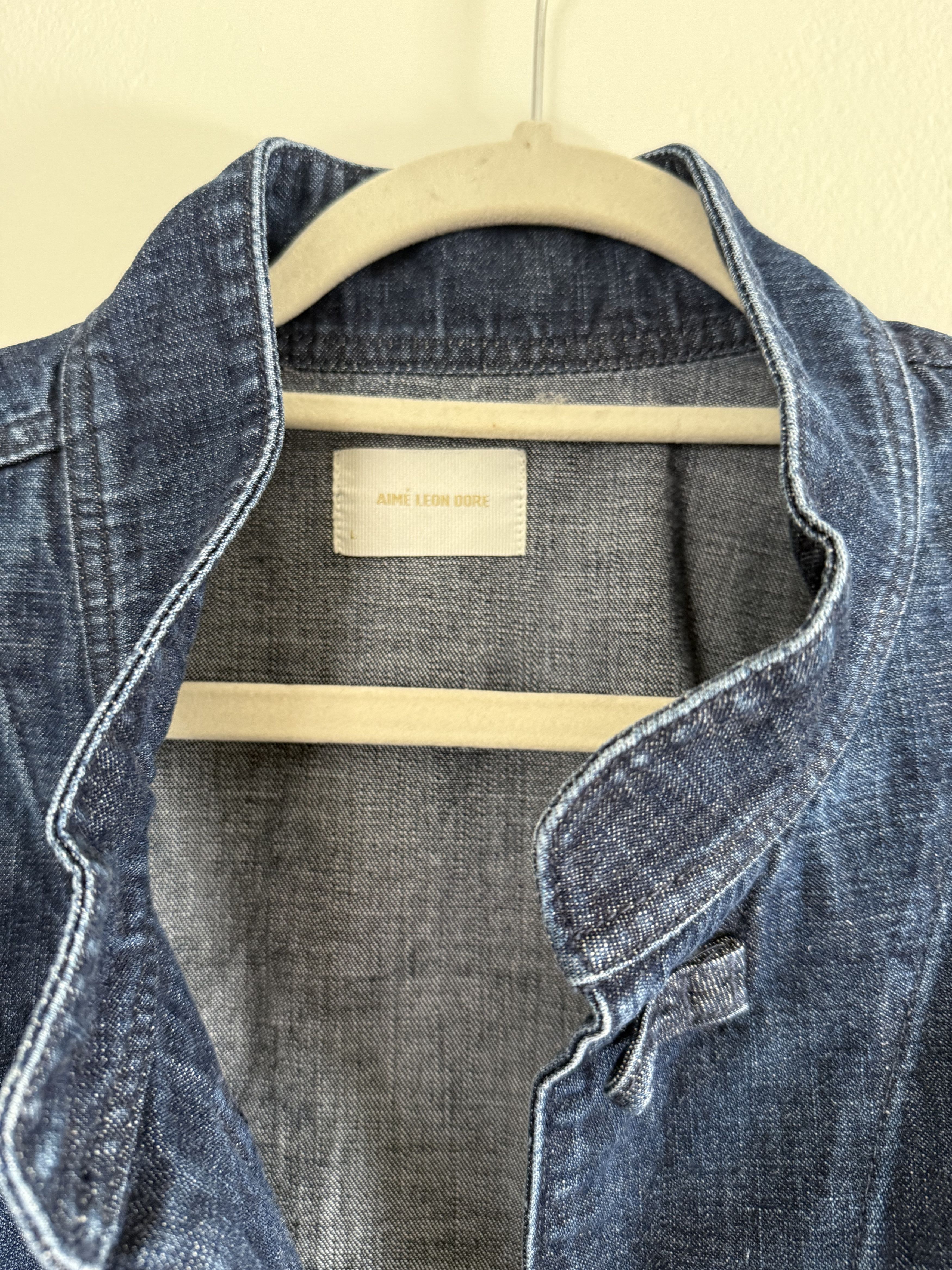 Aime Leon Dore Aime leon dore Collarband denim jacket Navy size LARGE Size US L / EU 52-54 / 3 - 4 Thumbnail