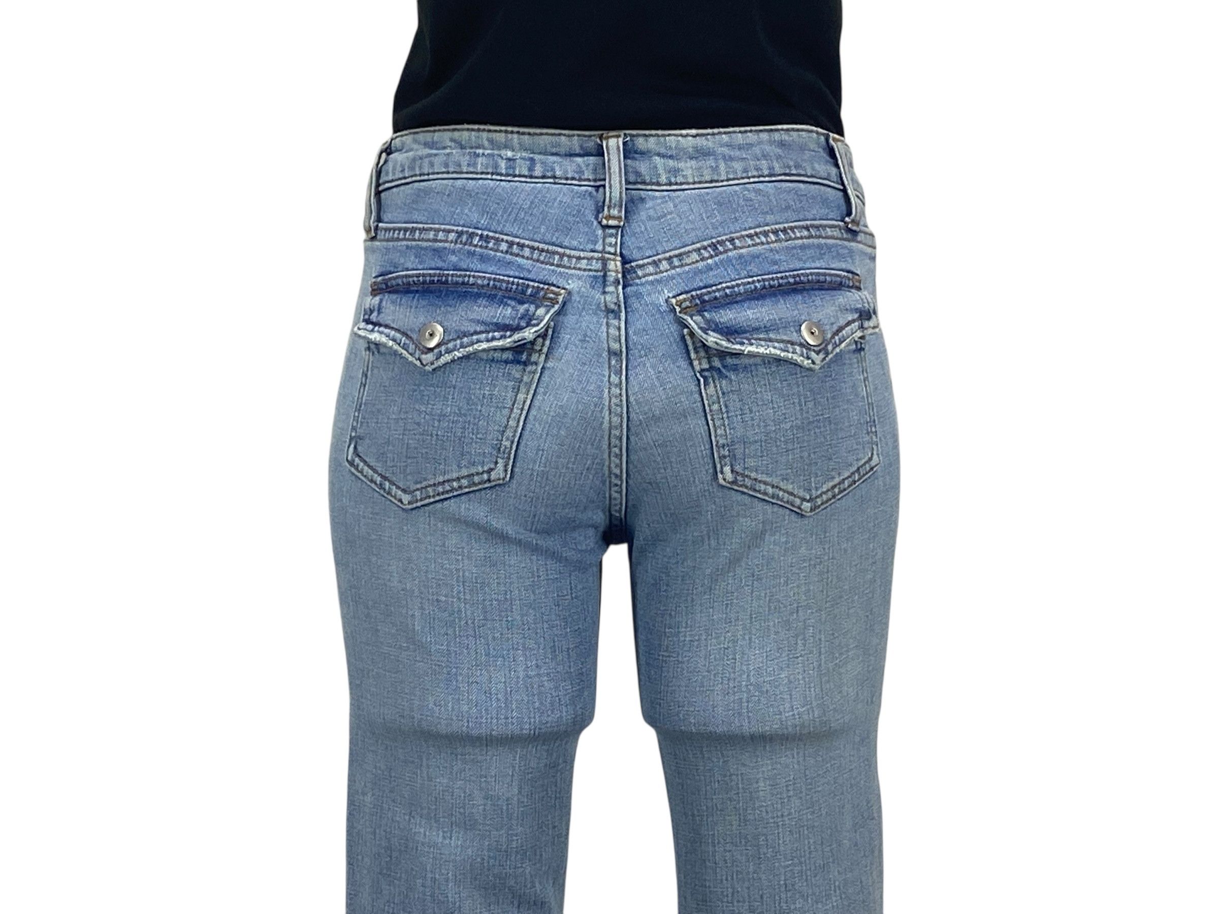 Japanese Brand Y2K Low Rise Flare Japanese Bootcut Light Wash Women Jeans Size 24" / US 00 / IT 34 - 7 Thumbnail