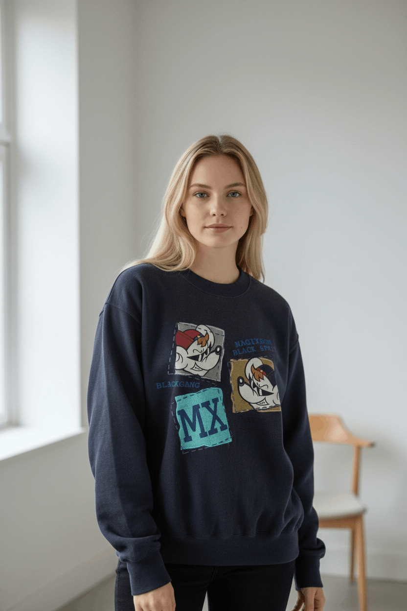 Japanese Brand BLACK GANG Big Image Cartoon Graphic Sweatshirt Size US L / EU 52-54 / 3 - 2 Thumbnail