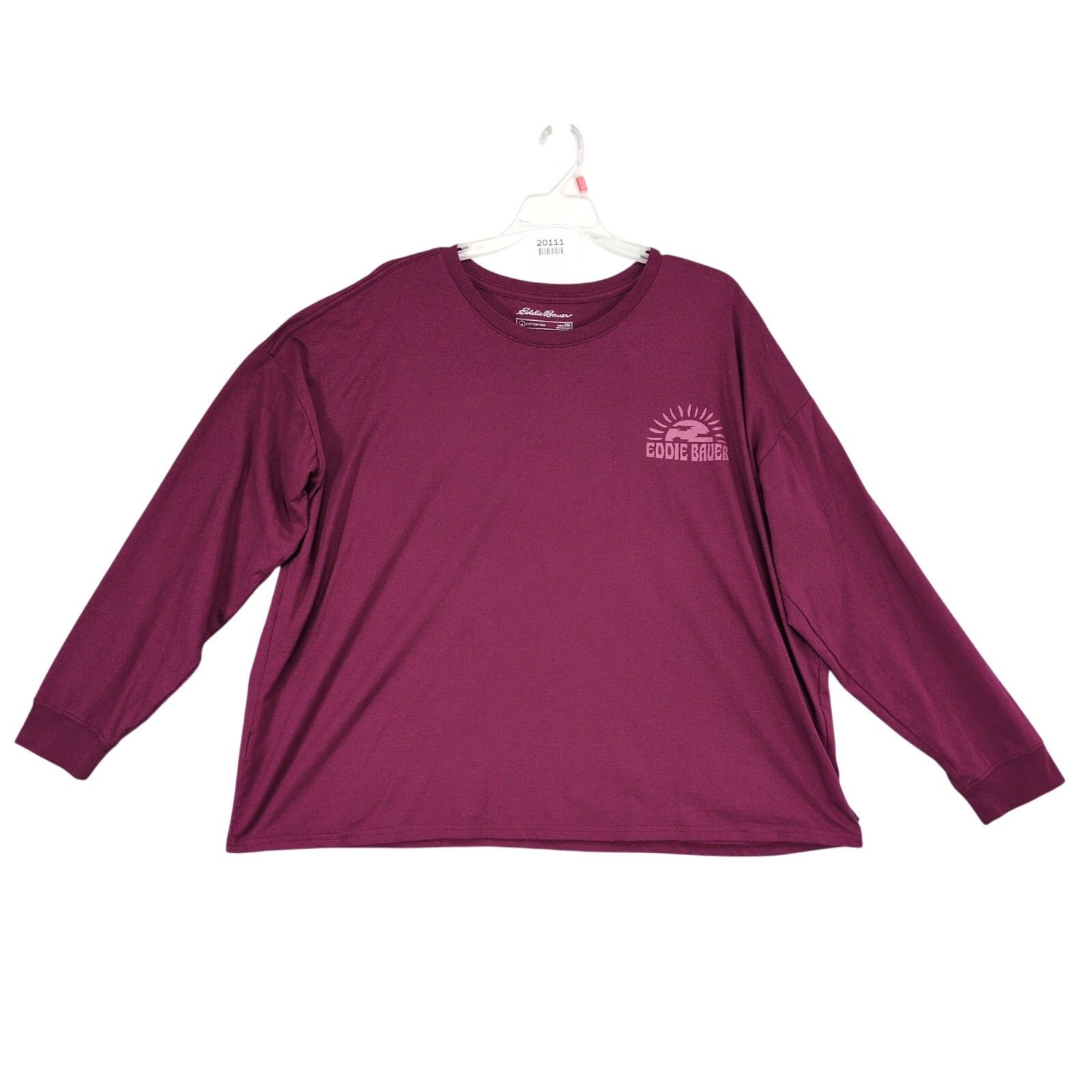Eddie Bauer Eddie Bauer Women's 2XL Burgundy Long Sleeve T-Shirt 2-Sided Size XXL / US 16-18 / IT 52-54 - 2 Thumbnail