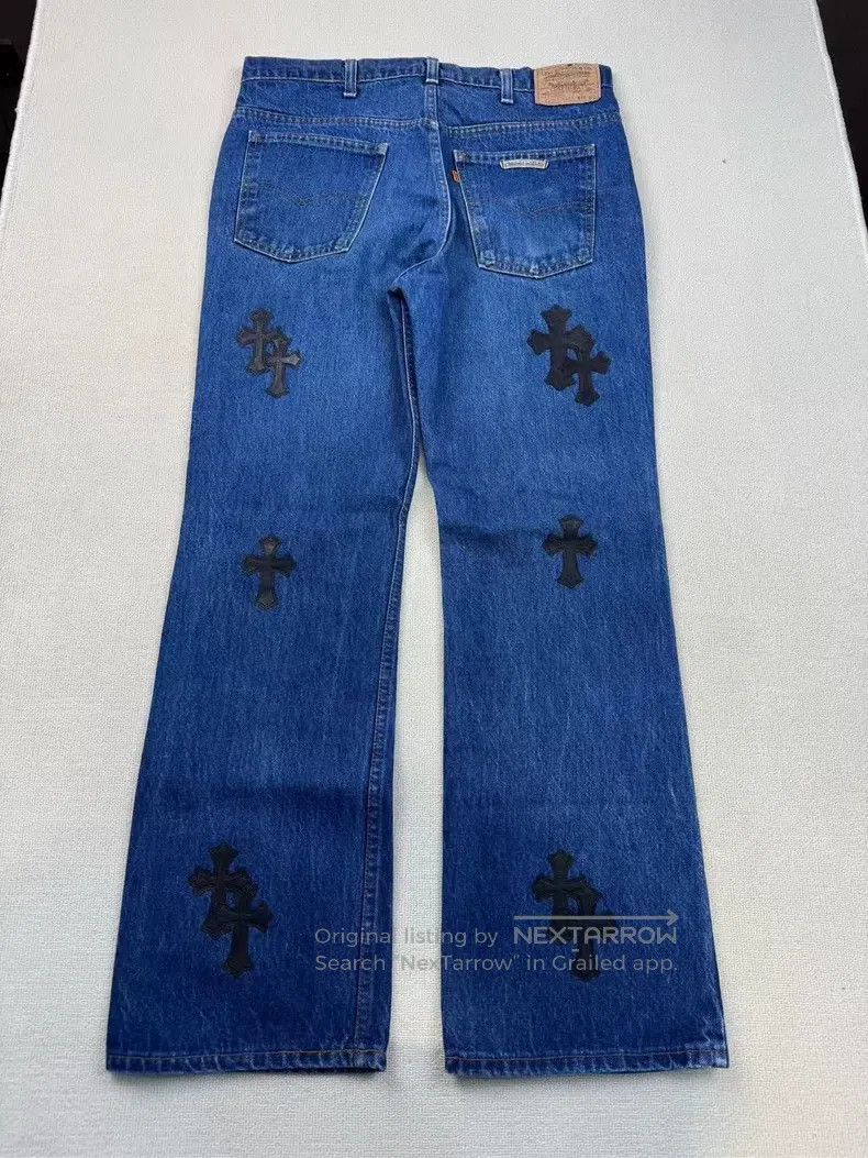 Chrome Hearts CHROME HEARTS 34 Vintage Levis 517 cross leather dark blue Size US 34 / EU 50 - 2 Thumbnail