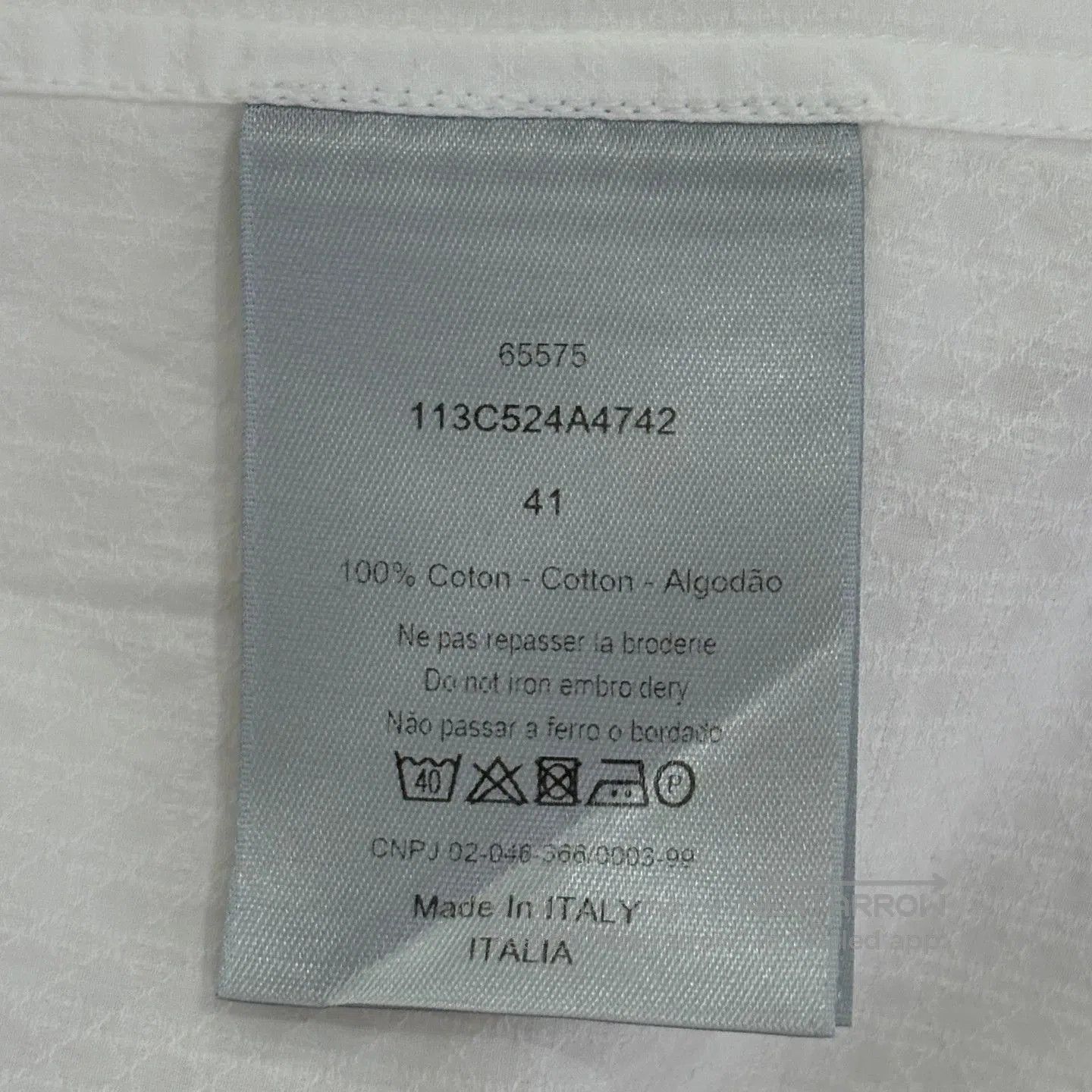 Dior DIOR Cotton Jacquard CD Embroidery Shirt. Size US M / EU 48-50 / 2 - 4 Thumbnail