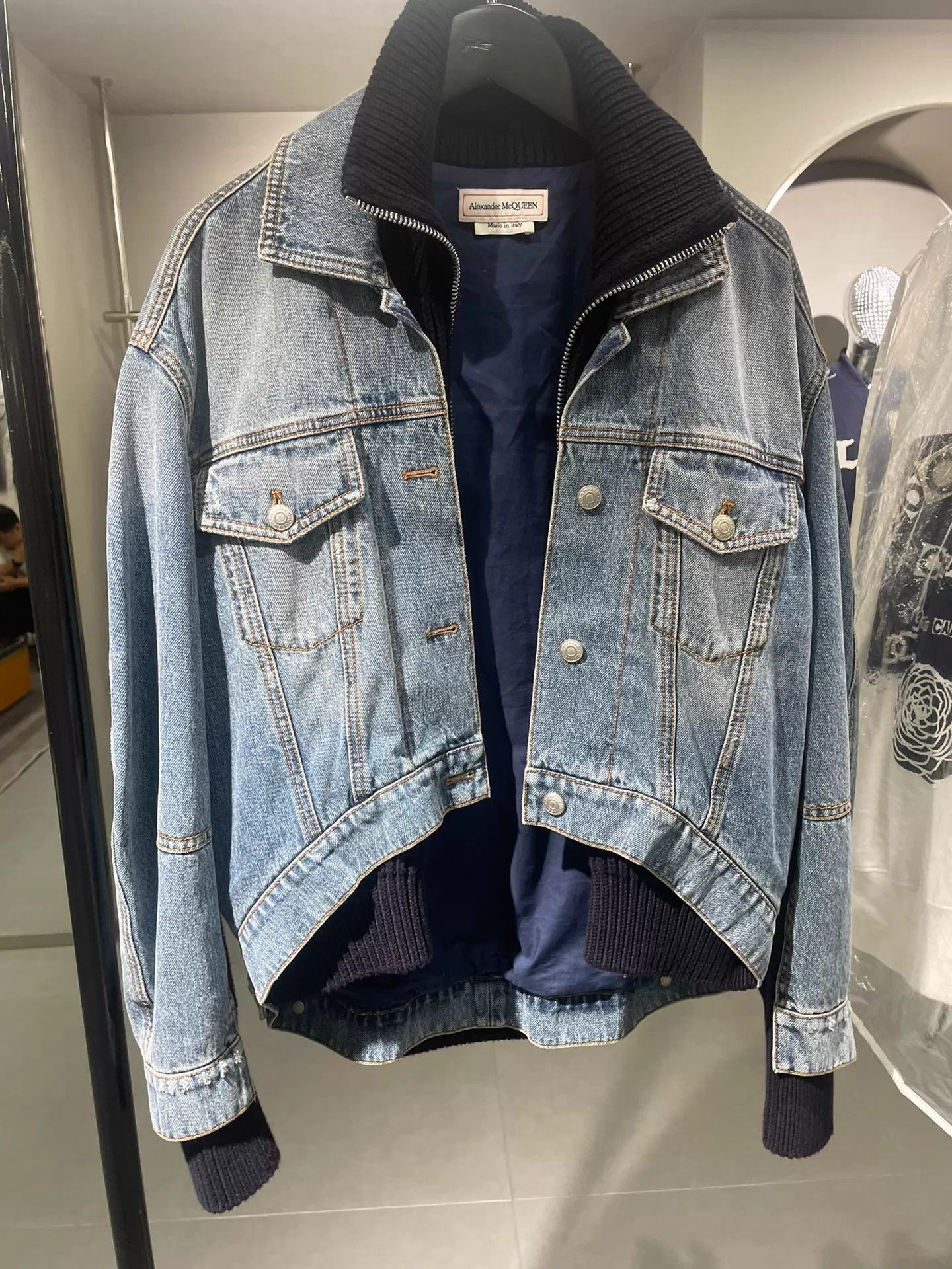 Alexander McQueen Alexander McQueen Denim & Knit Statement Jacket 38 VGC Size XS / US 0-2 / IT 36-38 - 2 Thumbnail